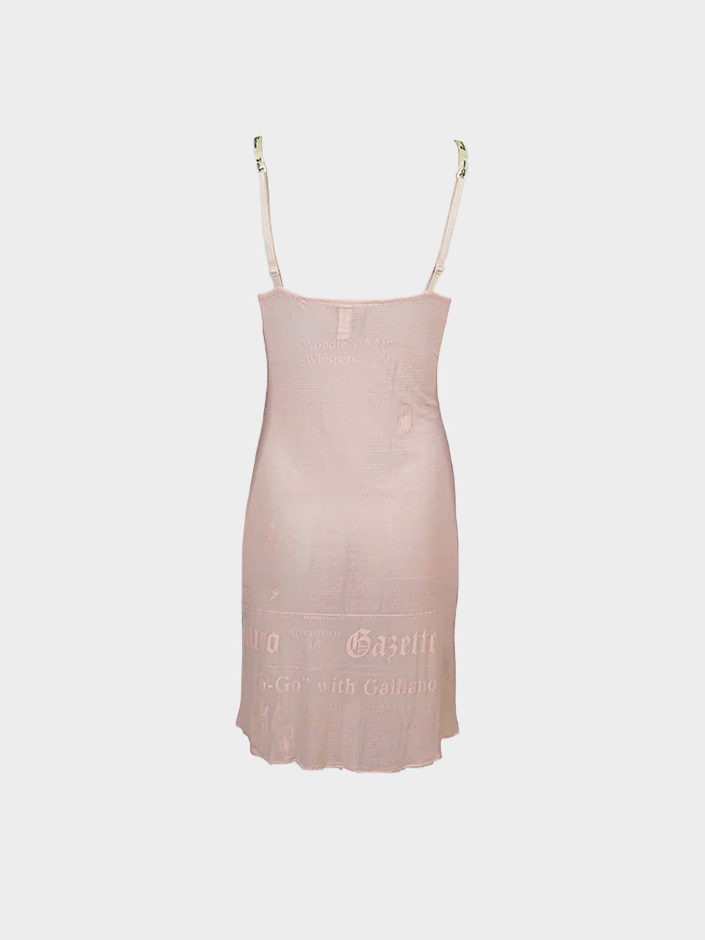 John Galliano 2000s Rare Pink Sheer Gazette Lingerie Dress