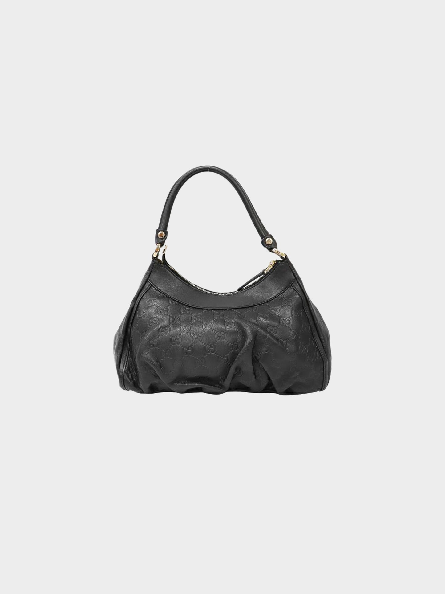 Gucci 2000s Black Guccisima Leather D-ring Bag
