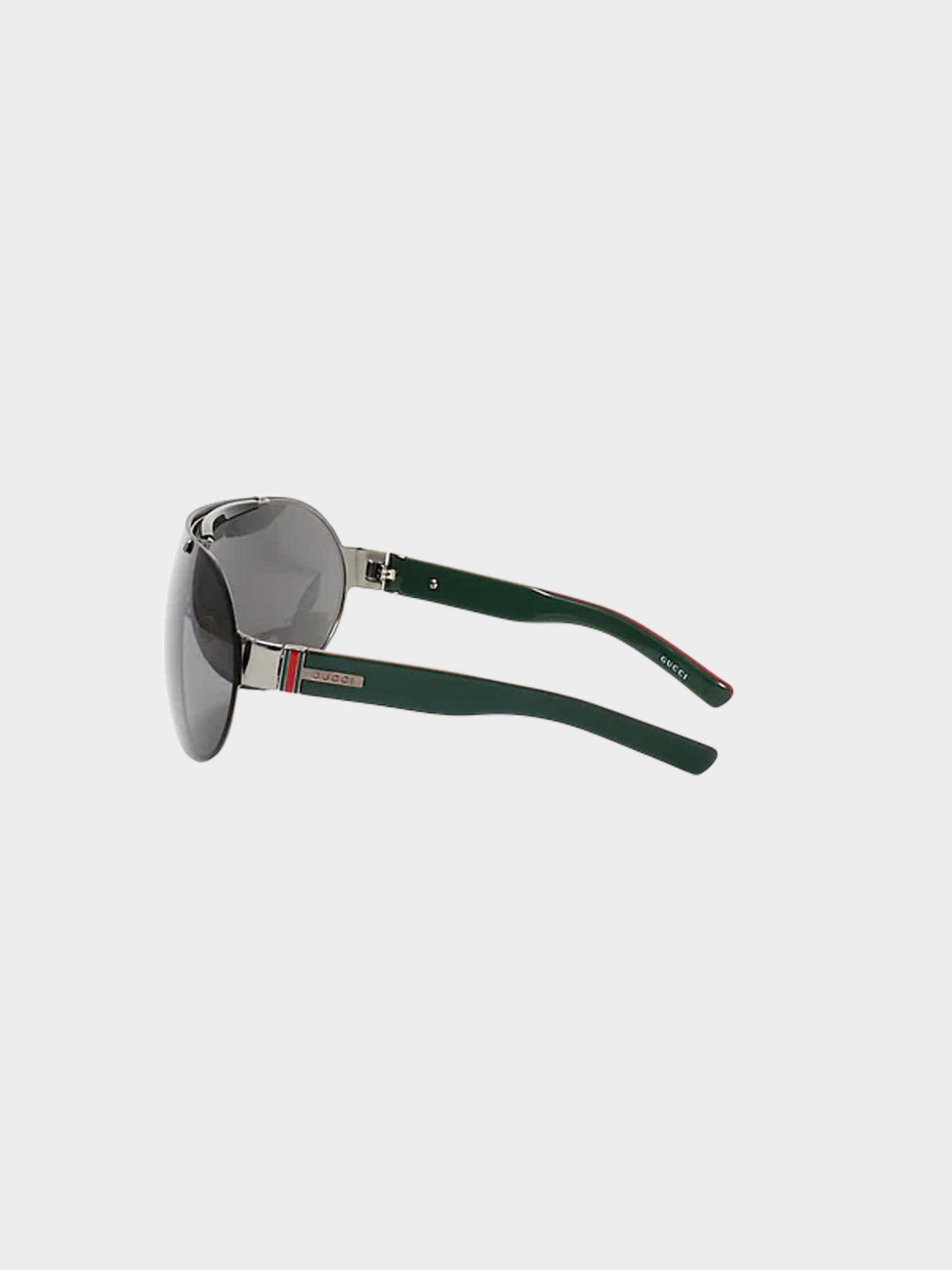Gucci 2000s Black Web Shield Sunglasses