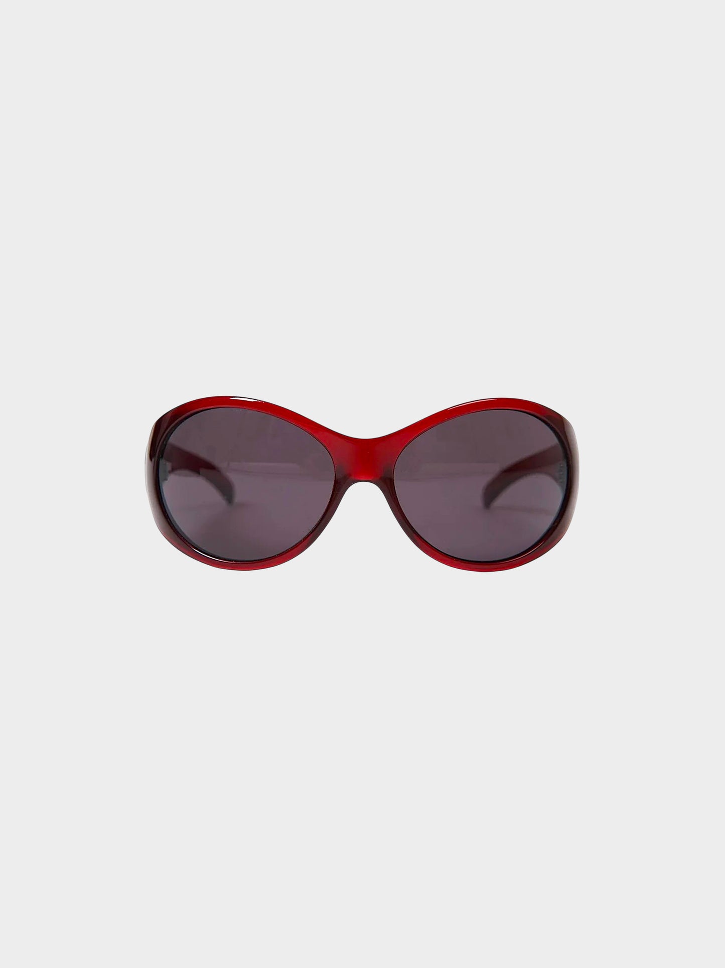 Miu Miu 2000s Red Round Logo Sunglasses