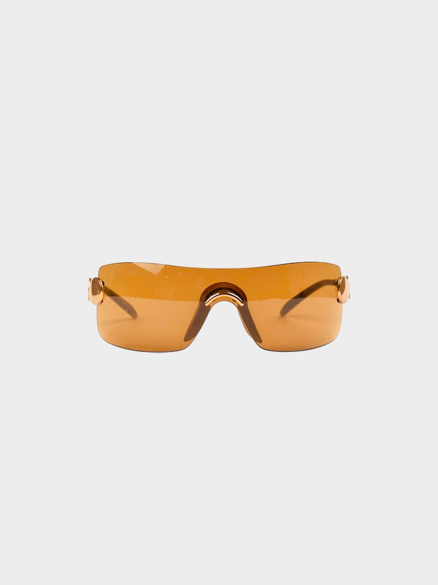 Christian Dior by John Galliano Fall 2000 Dark Brown Millenium Shield Sunglasses