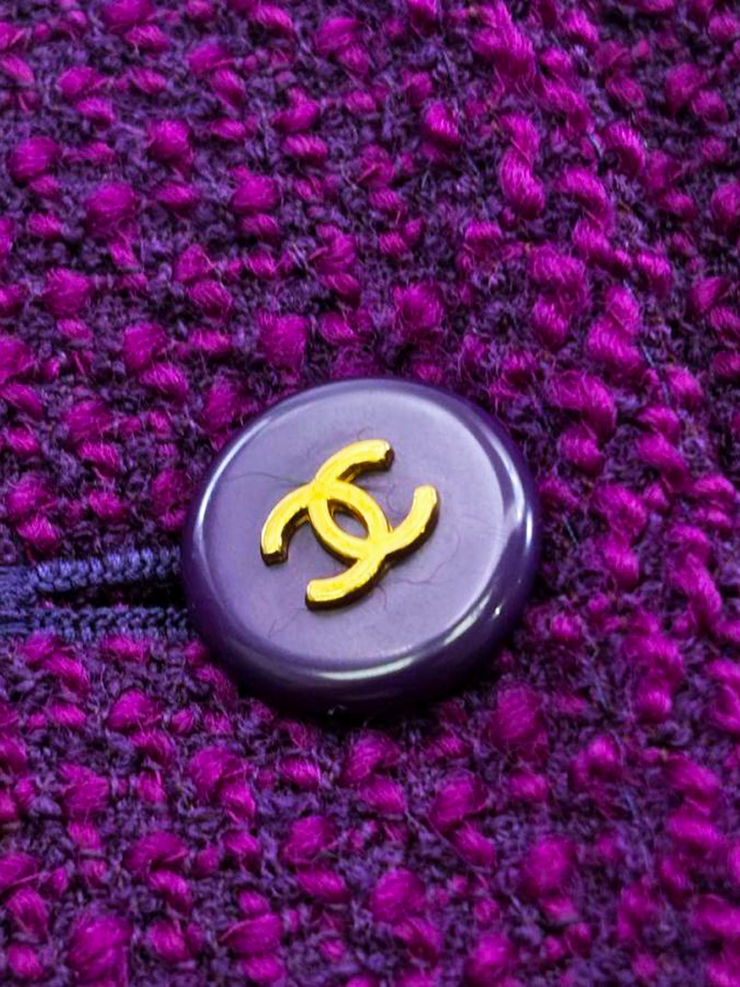 Chanel 1995 Purple Wool Tweed Single-breasted Jacket