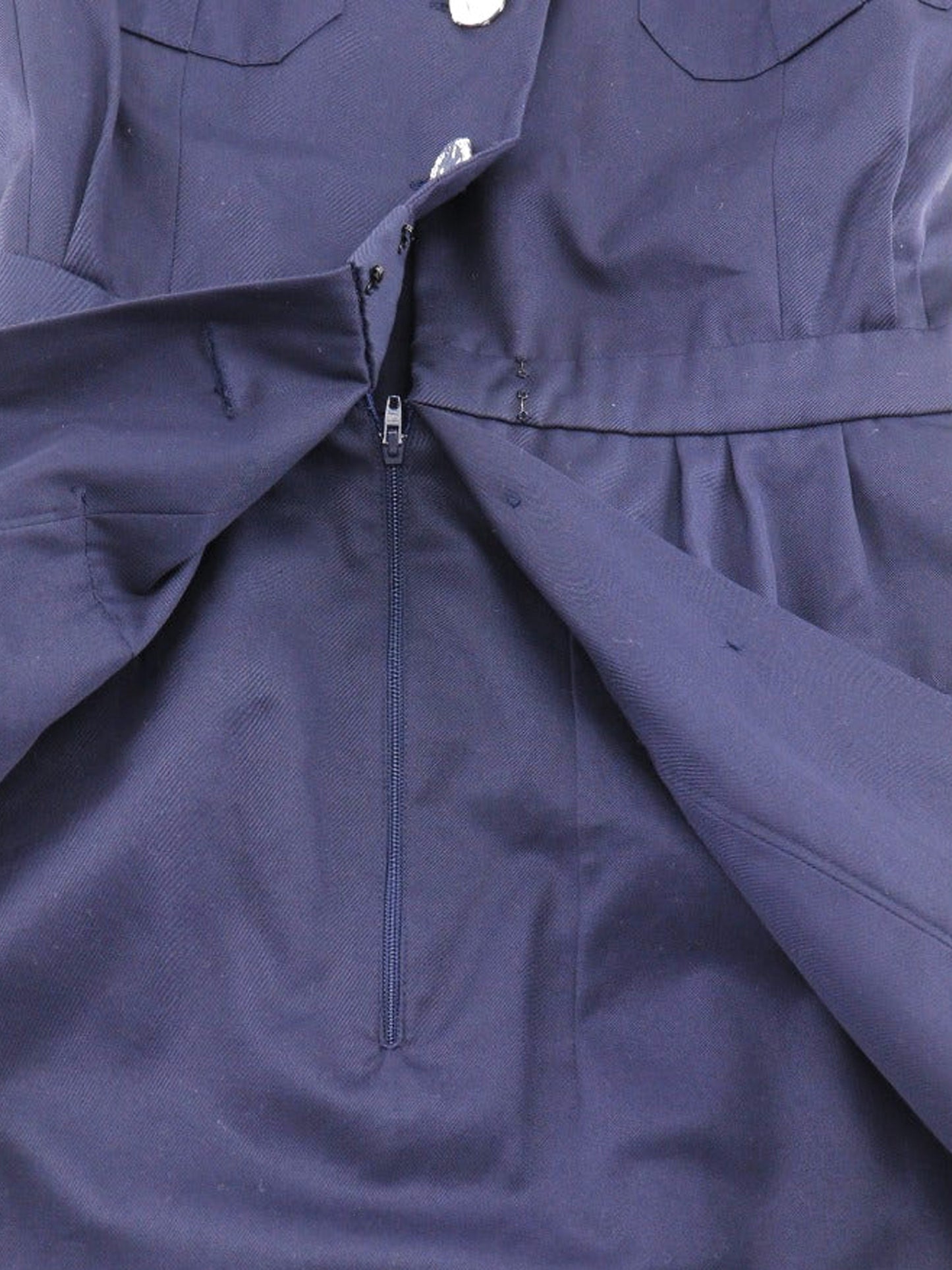 Chanel 1990s Navy Cotton Shirt Dress