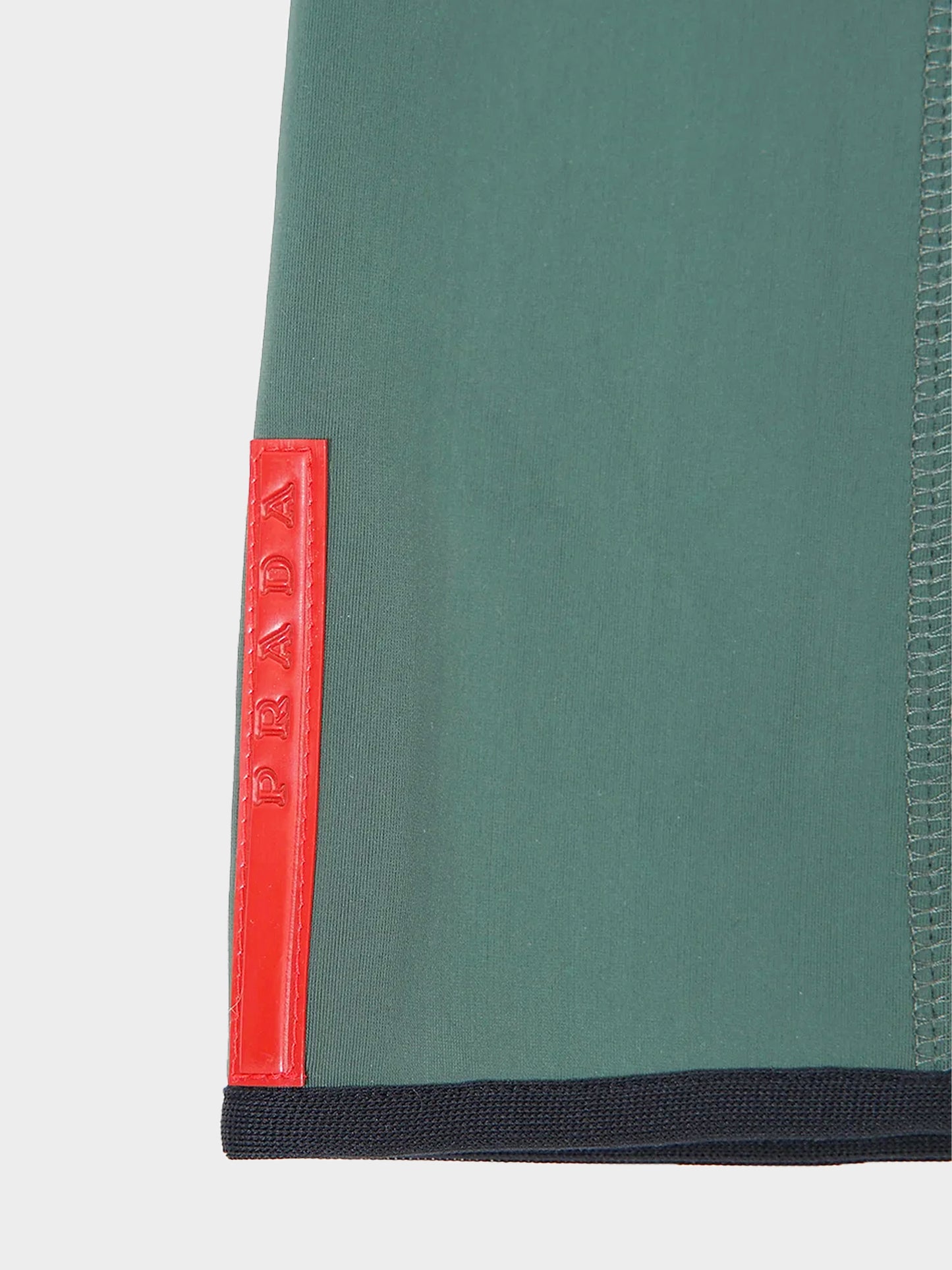 Prada Sport 1999 Black and Green Fleece Skirt