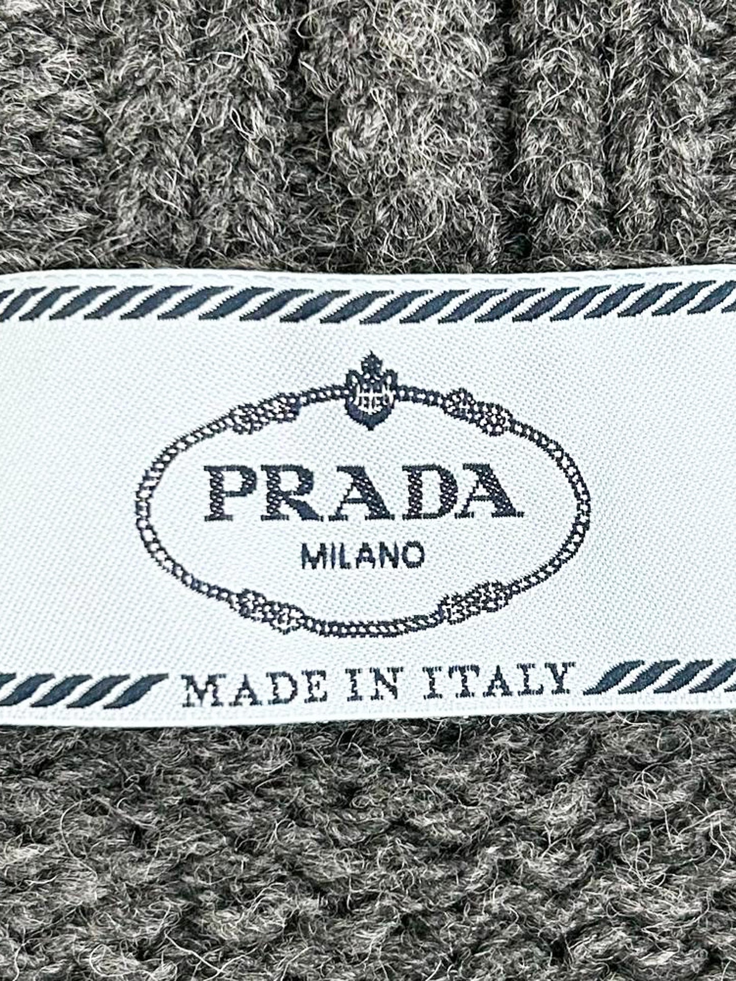 Prada 2010s Grey Wool Cardigan with Crystal Buttons