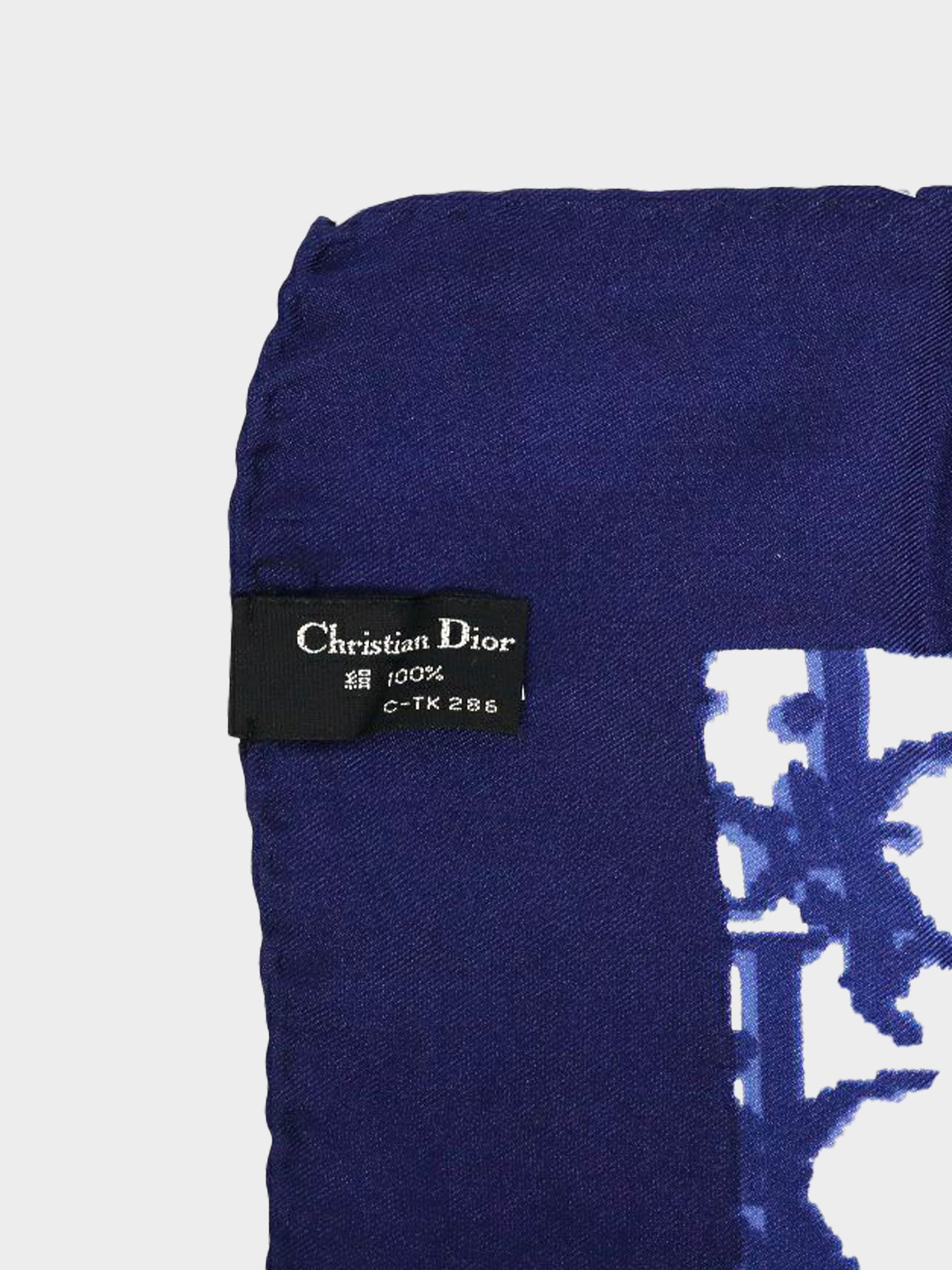 Christian Dior 2020s Navy Oblique Monogram Silk Scarf