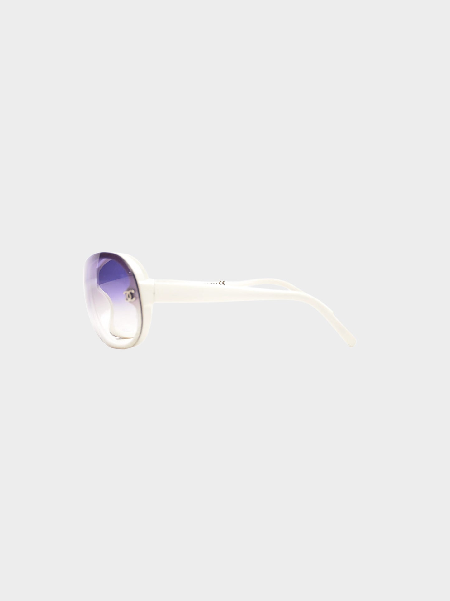 Chanel 2000s Purple Gradient Acetate Shield Sunglasses