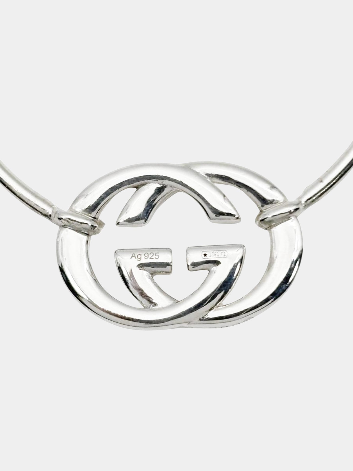 Gucci 2010s 925 Silver Interlocking G Hoop Earrings