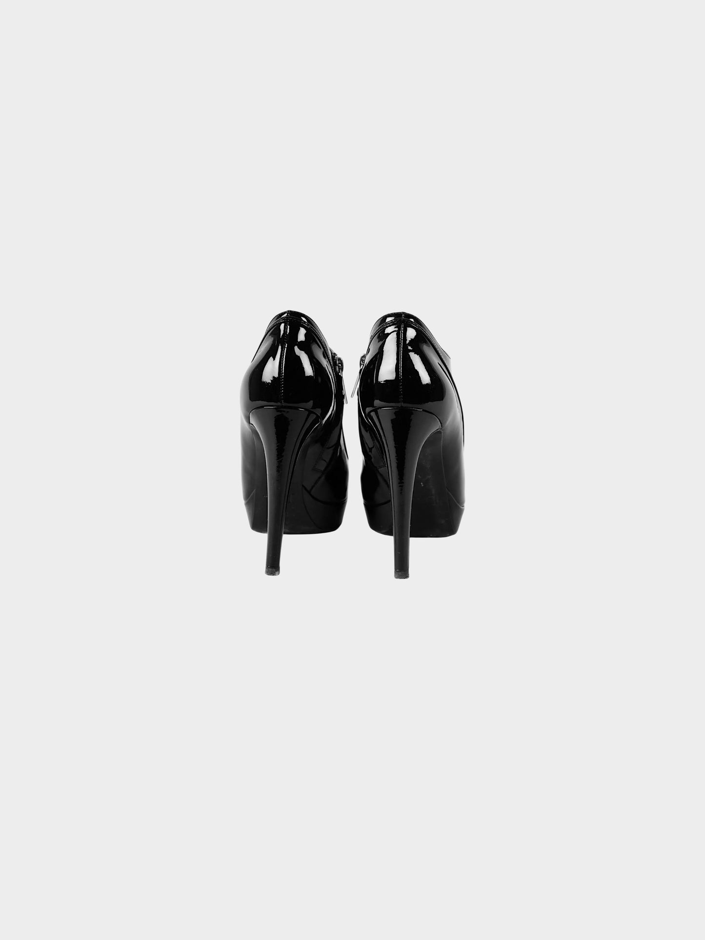 Christian Dior 2008 Black Patent Leather Platform Boots