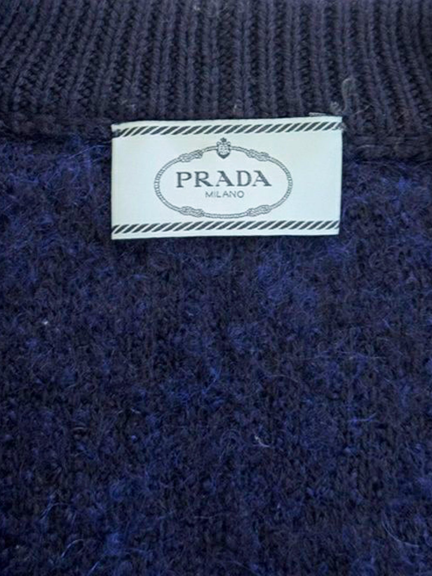 Prada 2019 Deep Blue Alpaca Wool Cardigan