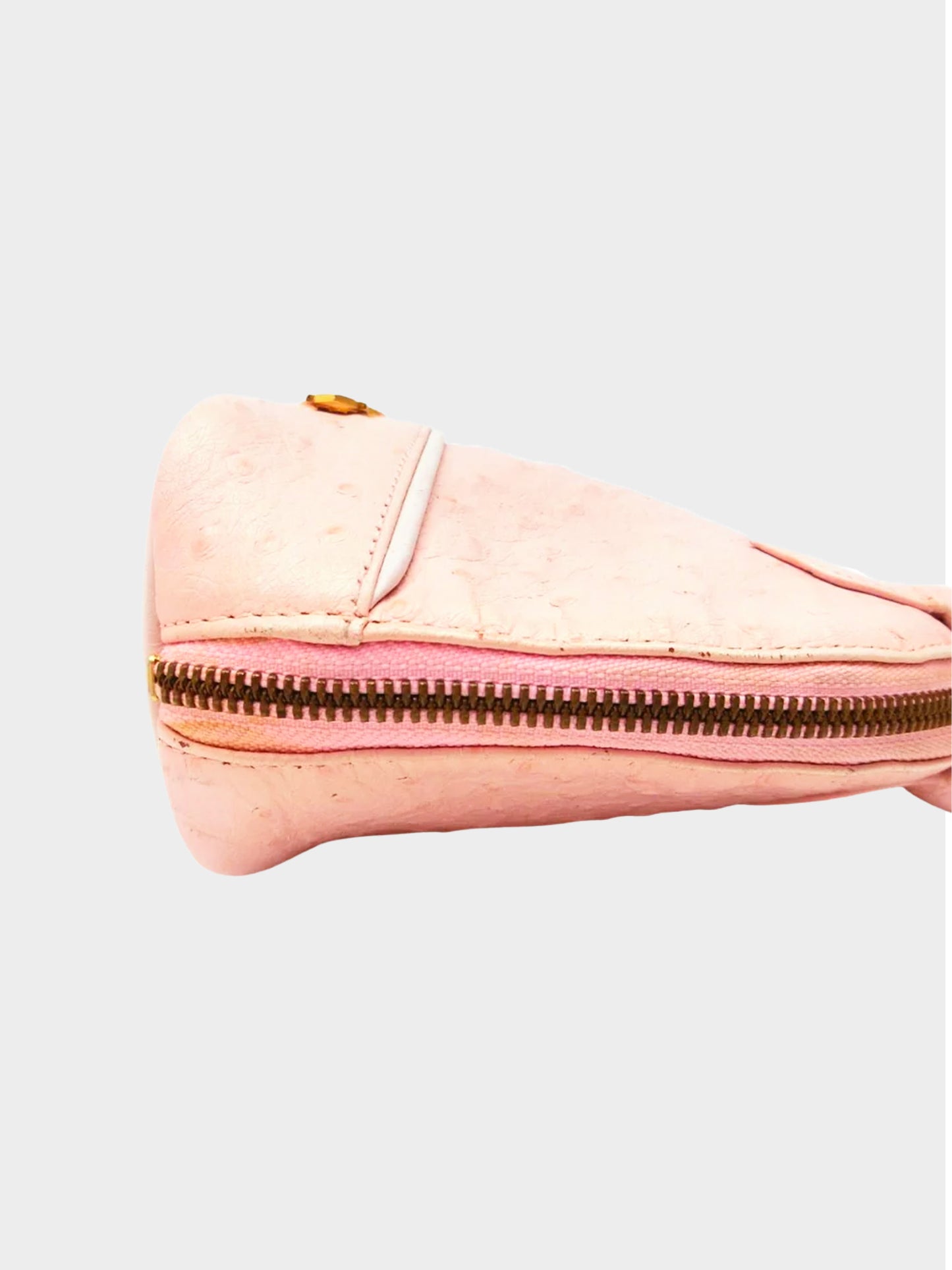 Versace 2000s Pink Ostrich Small Handbag