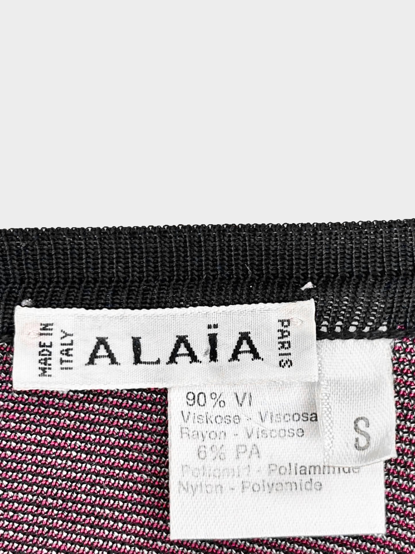 Azzedine Alaïa FW 1992 Runway Black Stretch Knit Ribbon Dress