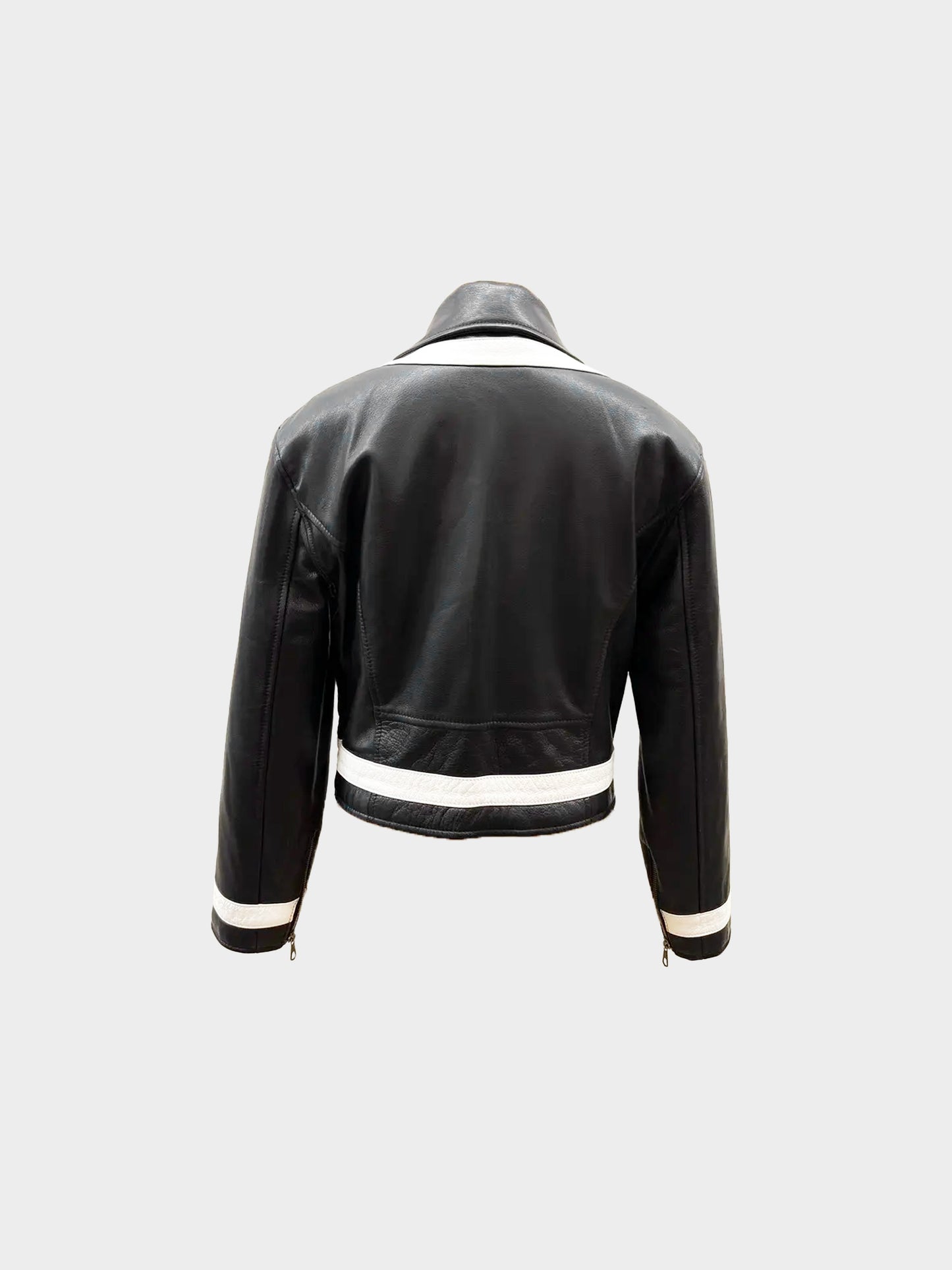 Moschino 1990s Black Leather Biker Jacket
