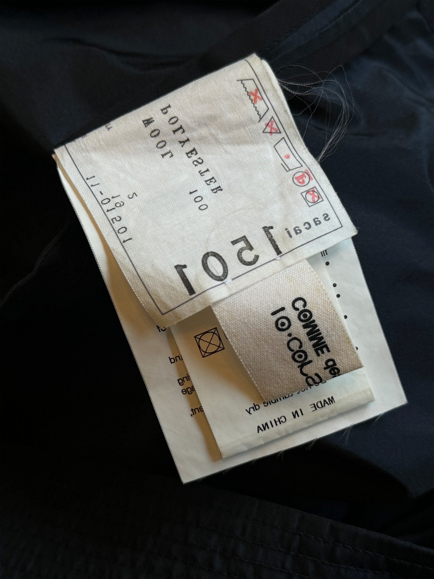 Comme des Garçons X Sacai 2010s Black Wool Knit and Nylon Dress