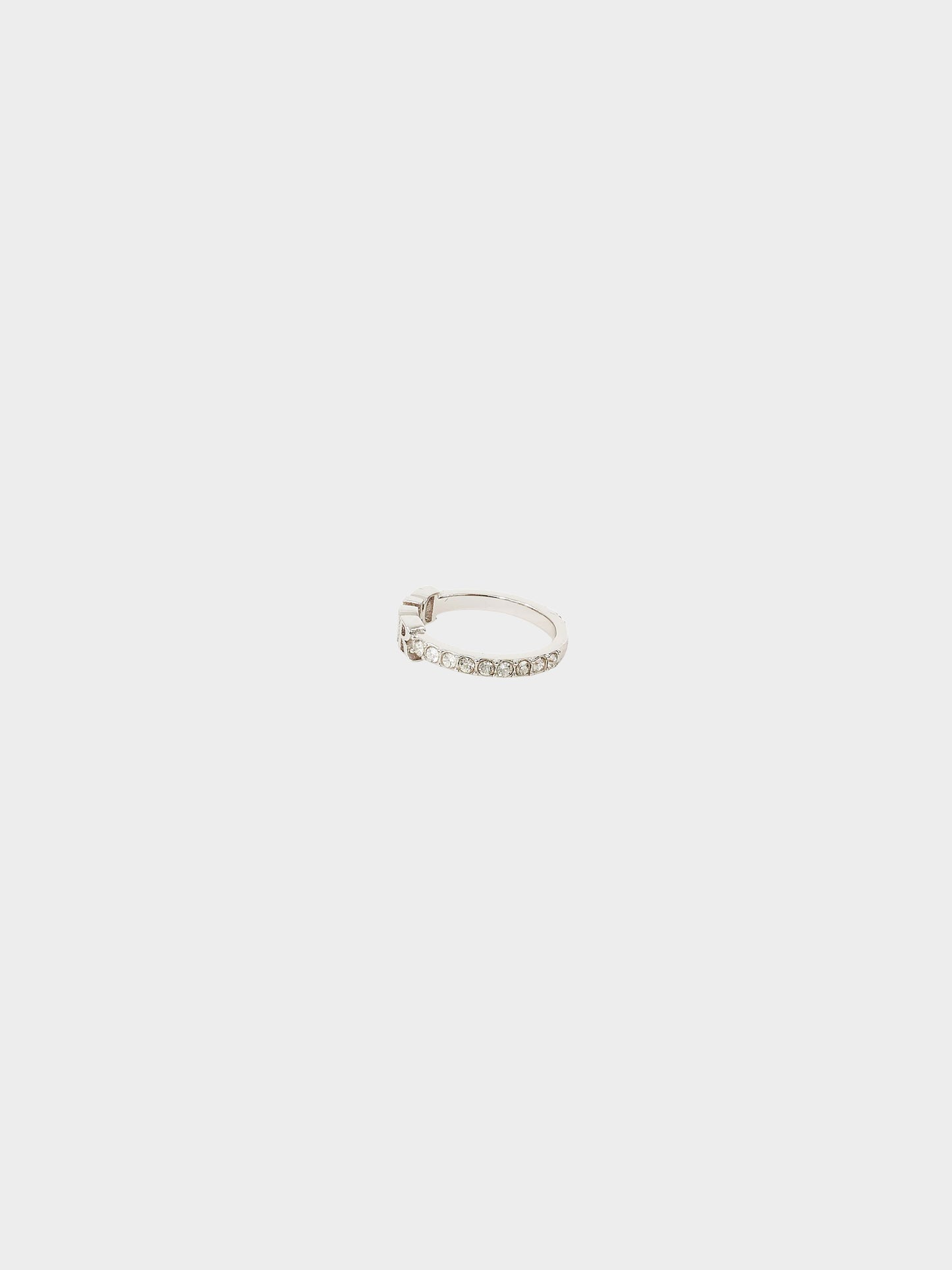 Christian Dior 2020s Silver White Crystal Embellished Dio(r)evolution Ring