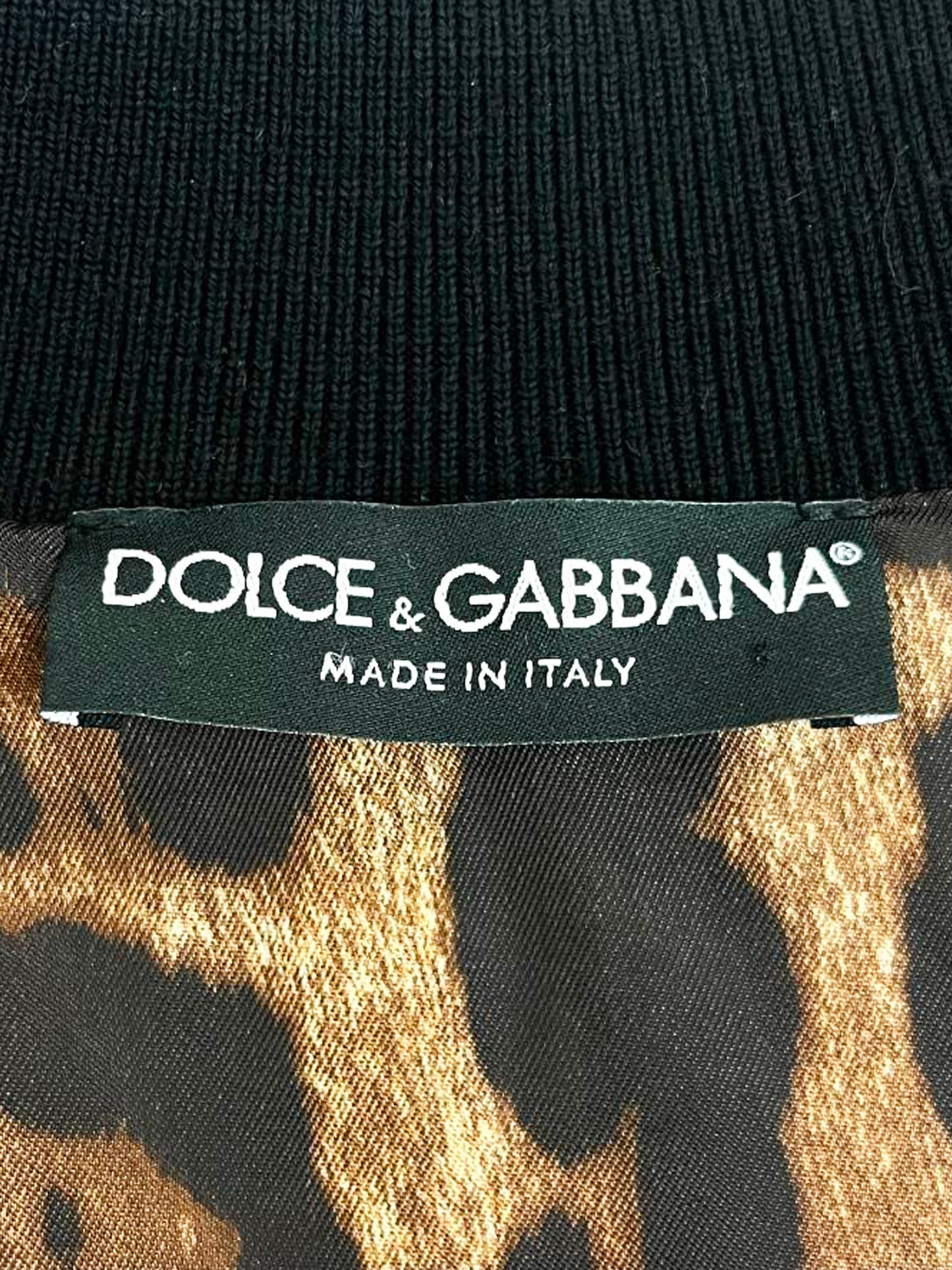 Dolce and Gabbana 2010s Leopard Print Bomber Jacket