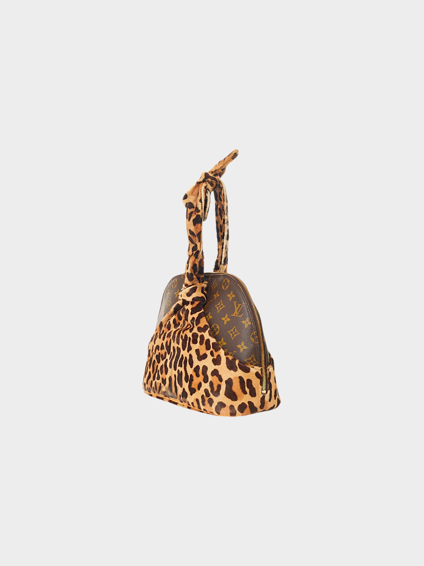 Louis Vuitton x Alaïa 1996 Limited Edition Pony Hair Leopard and Centenaire Monogram Alma Set
