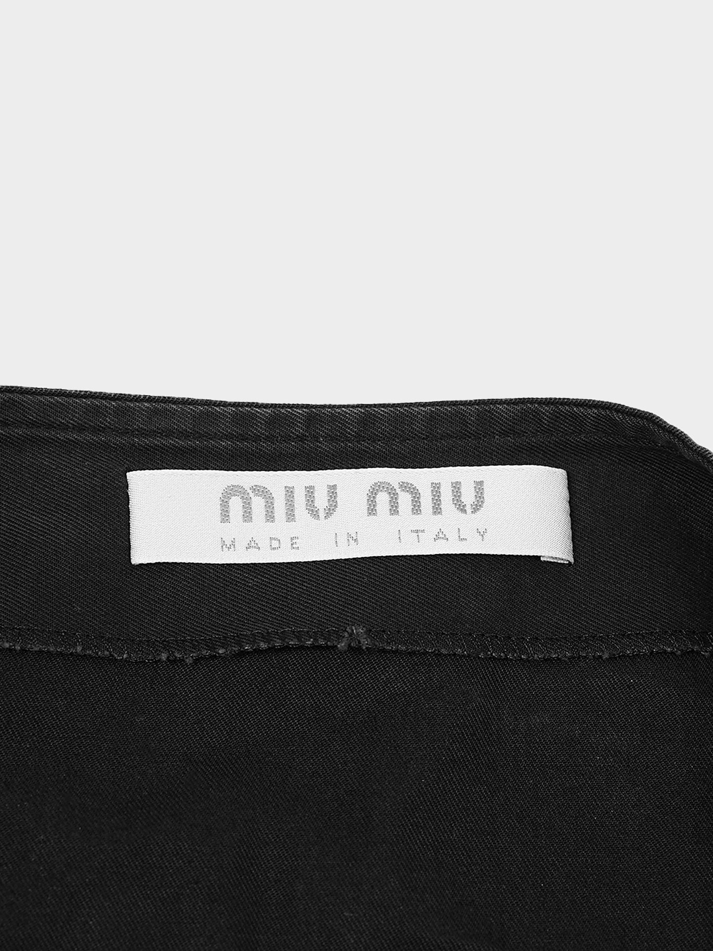 Miu Miu SS 1999 Black Ruffle Trim Skirt