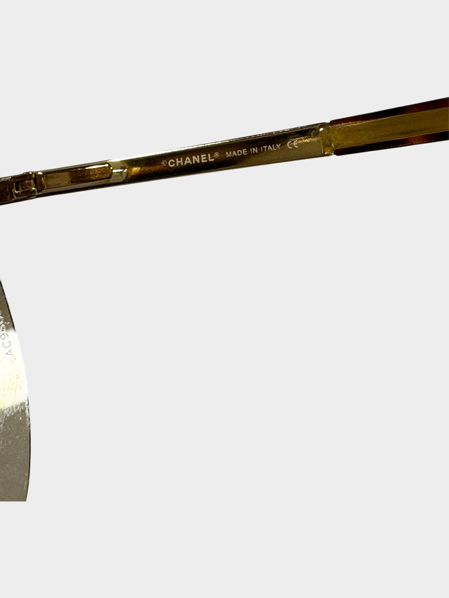 Chanel 2000s Brown Rimless Shield Sunglasses