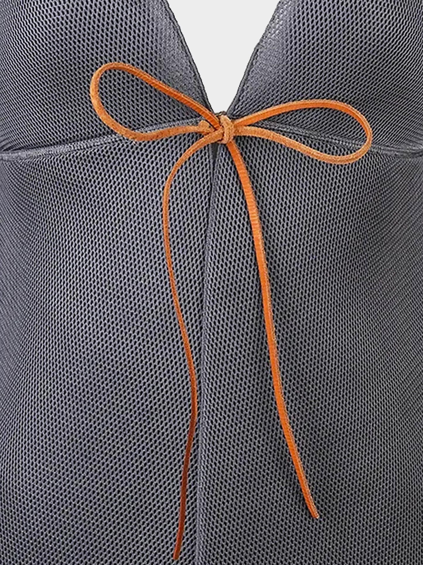 Miu Miu SS 1999 Grey Bow Mesh Dress