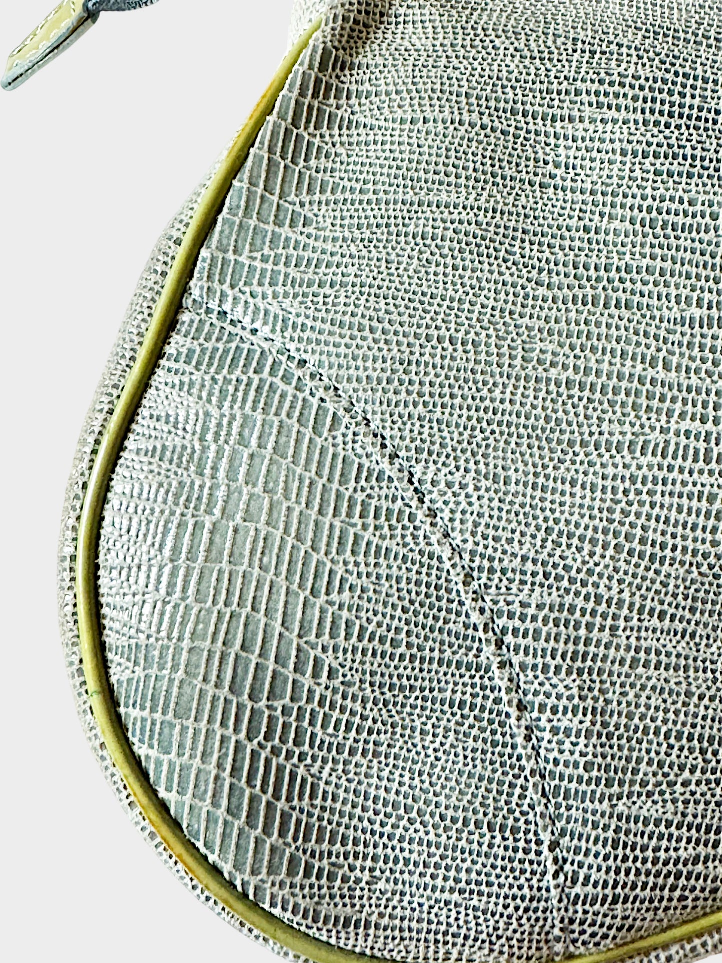Christian Dior 2000s Blue Lizard-Embossed Leather Saddle Bag
