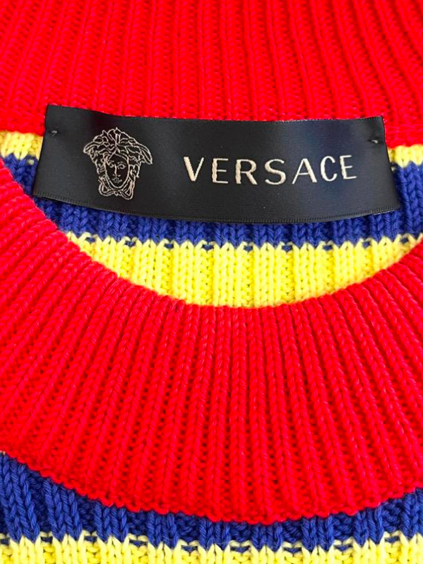 Versace Spring Summer 2019 Cotton Knit Striped Sweater