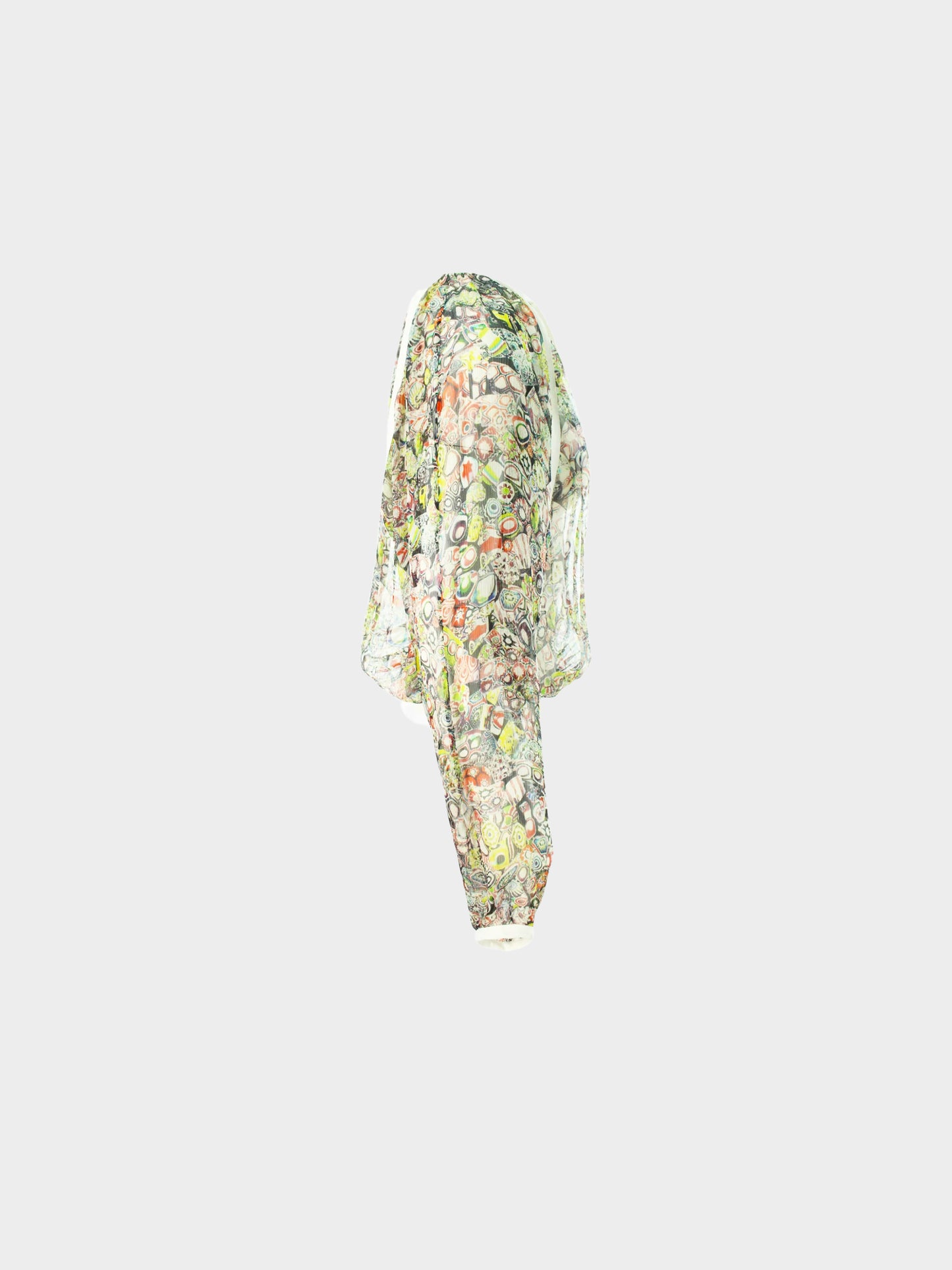 Jean Paul Gaultier 2000s Silk Sheer Printed Top