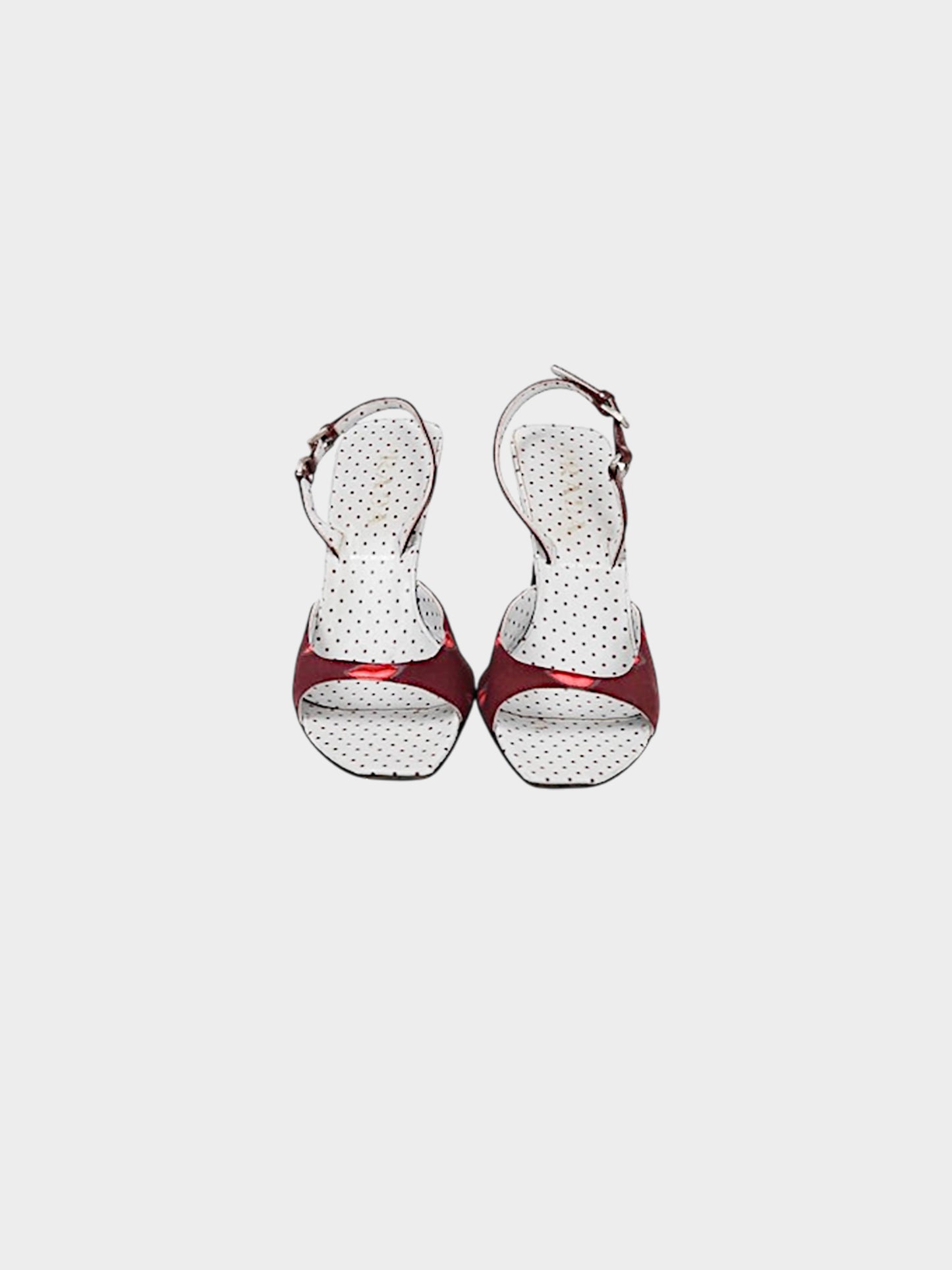 Prada SS 2000 Burgundy Crepe de Chine Lips Heels
