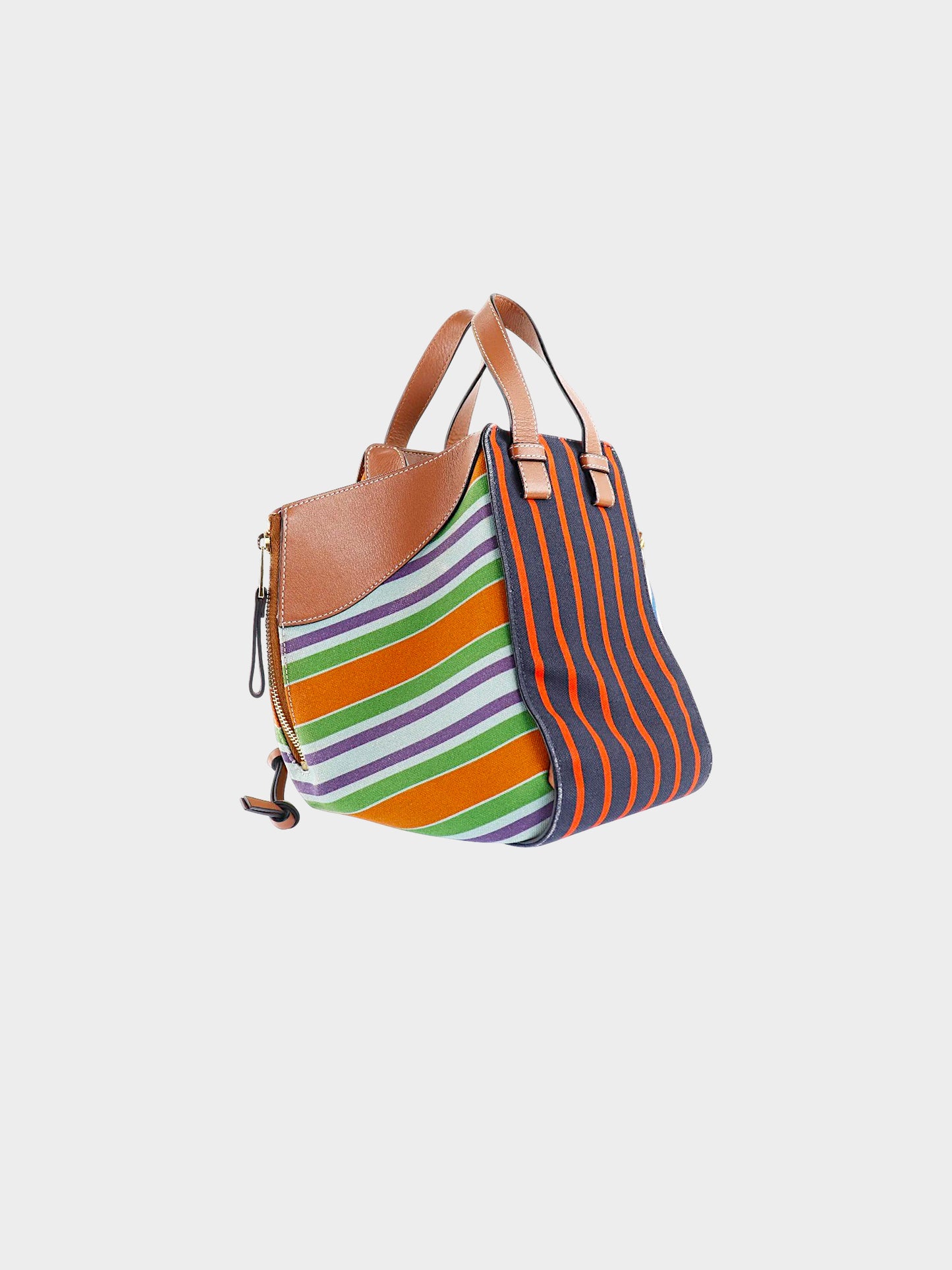Loewe 2018 Mixed Multicolor Stripes Canvas Hammock Bag