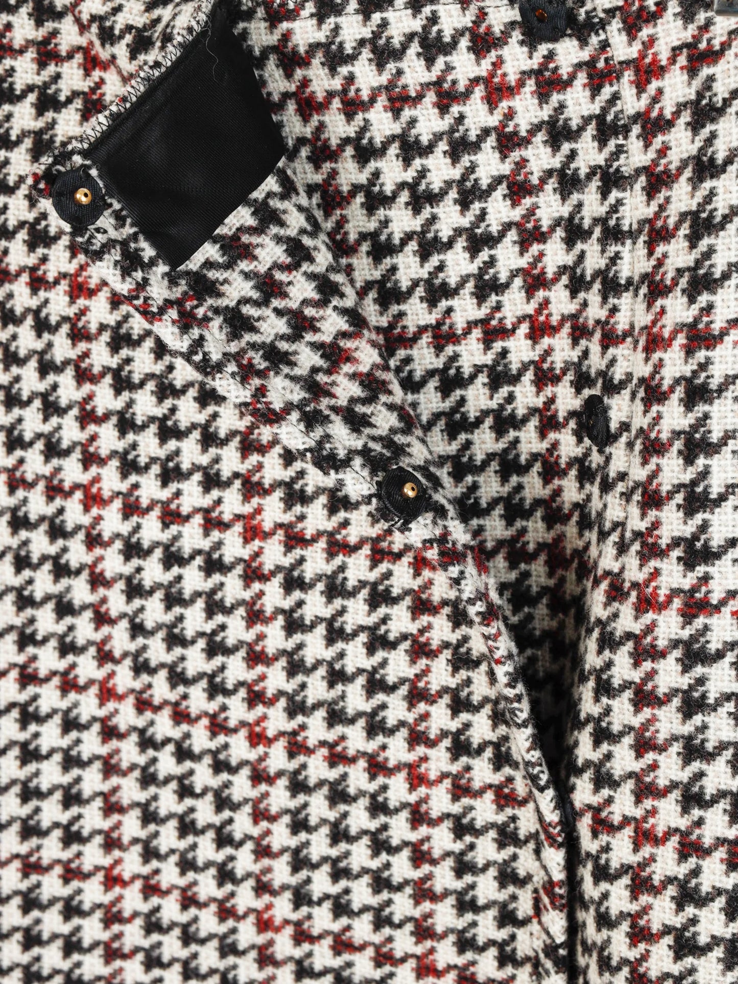 Miu Miu 2006 Wool-Blend Houndstooth Pleated Mini Skirt