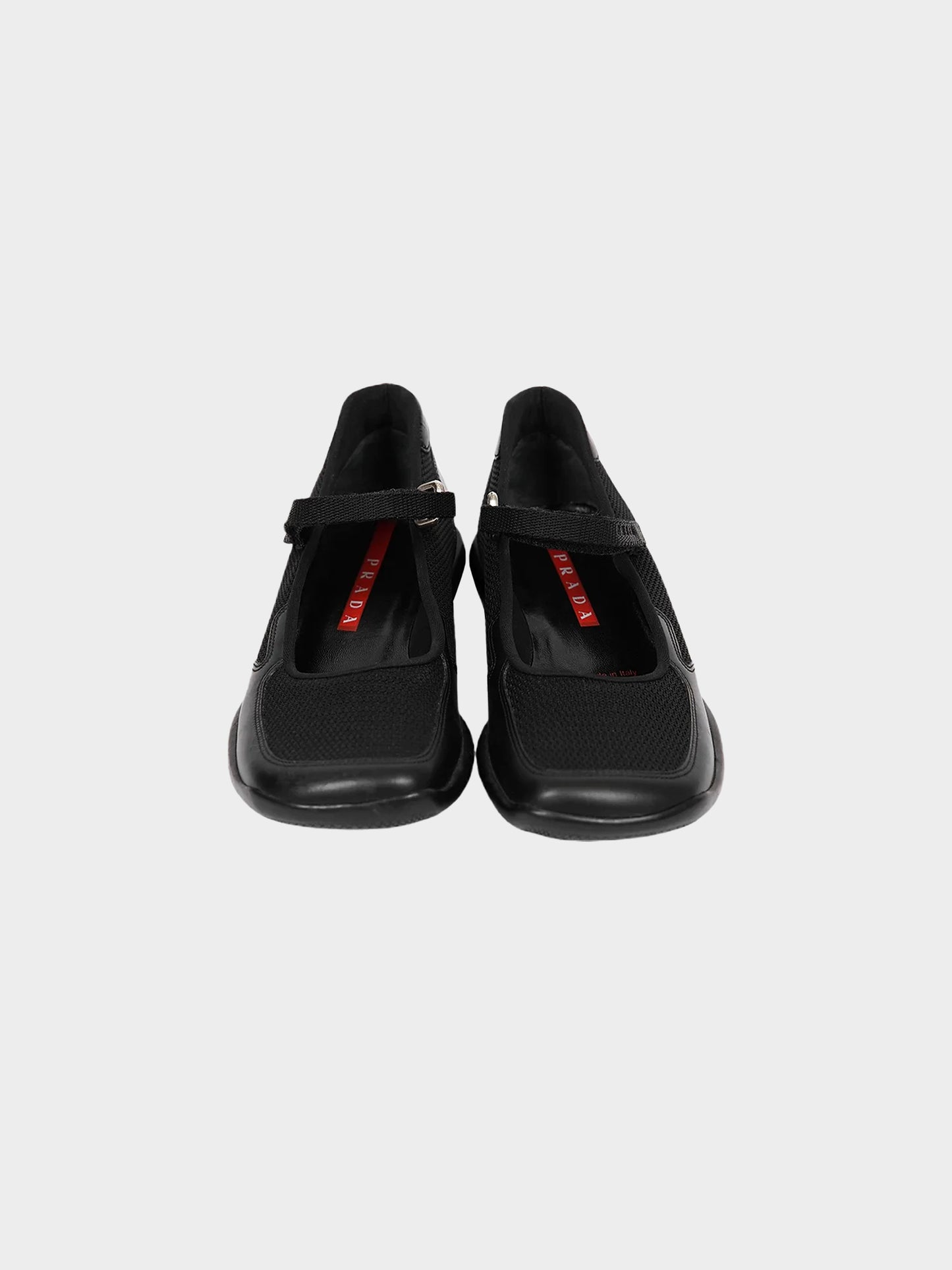 Prada Sport SS2000 Black Mesh and Leather Sandals