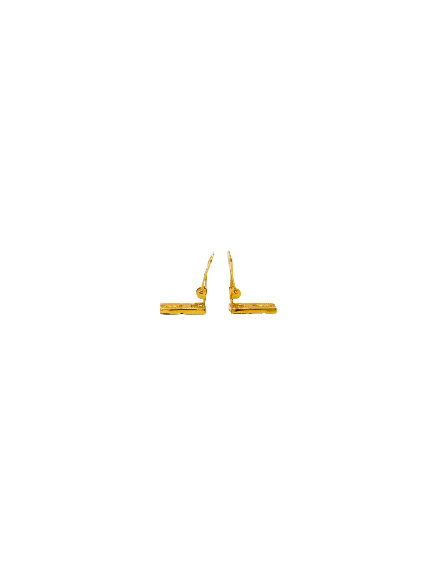 Christian Dior 1980s Gold Square Trotter Earrings