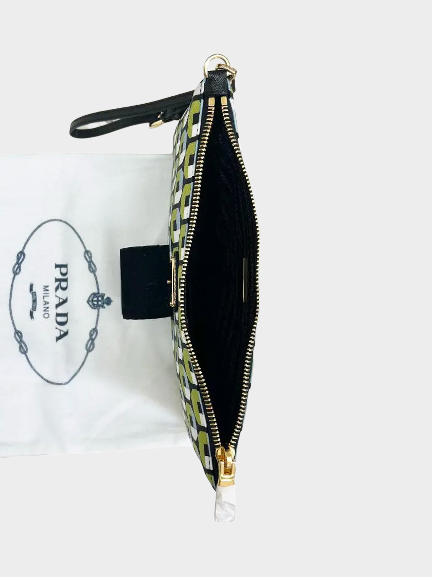 Prada FW 2014 Geometric Print Tessuto Nylon Pouch