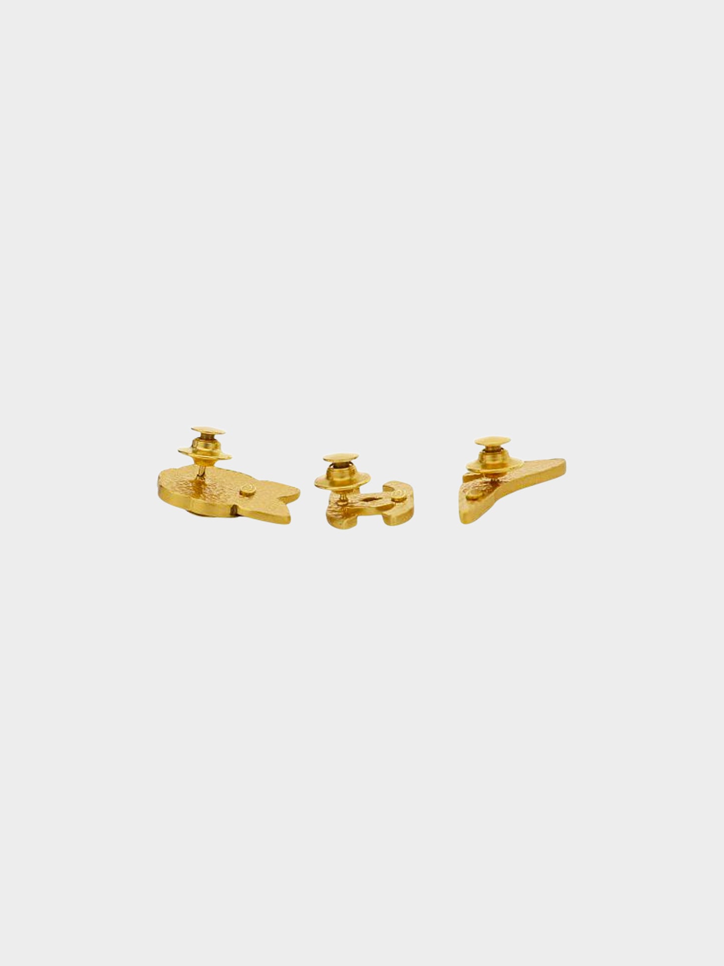 Chanel 2002 Gold and Black Enamel Heels, Camellia Flower, and CC Pin Set
