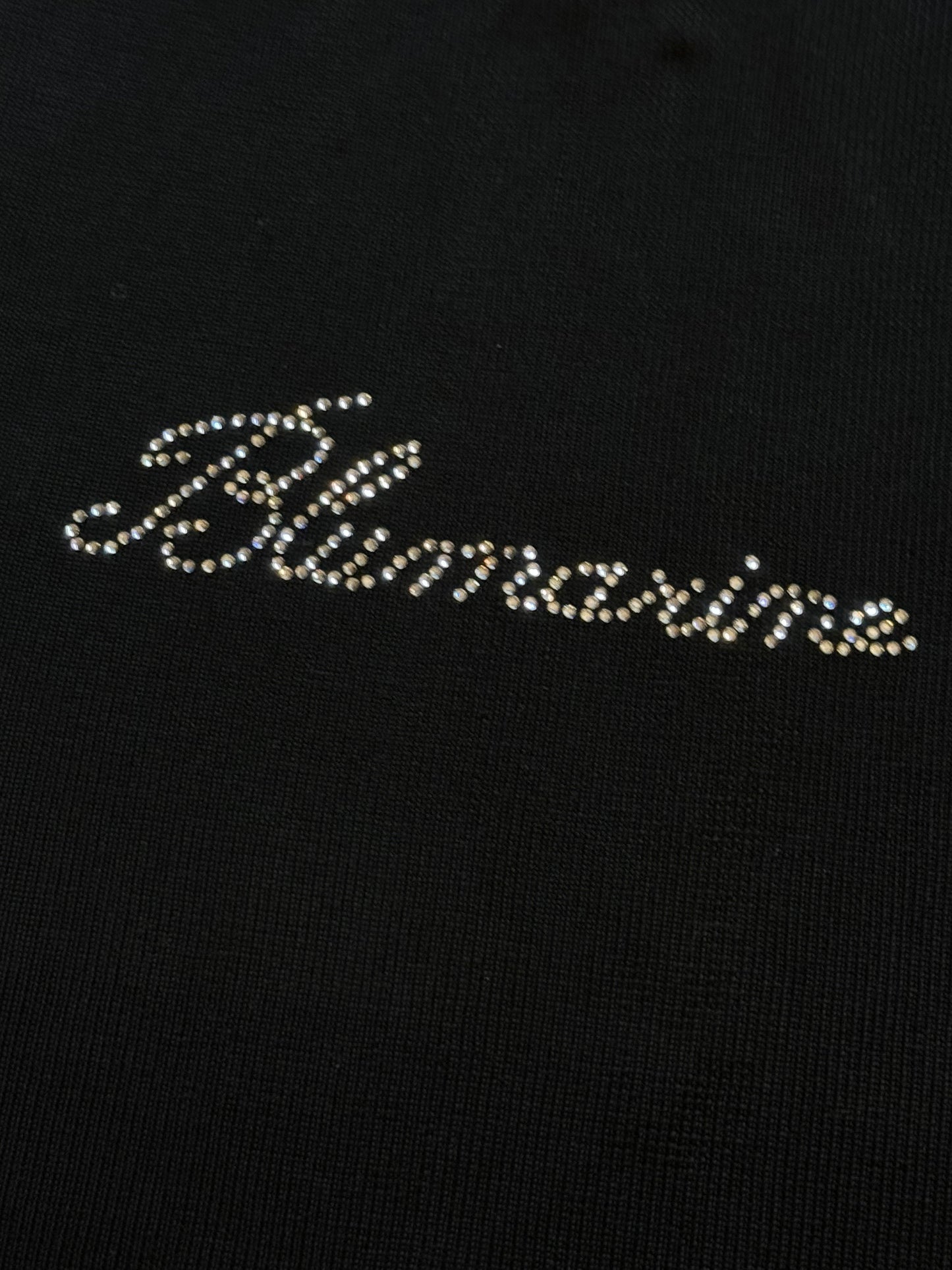 Blumarine Blugirl 2000s Black Logo Crystal Embellished Knit Tank Top