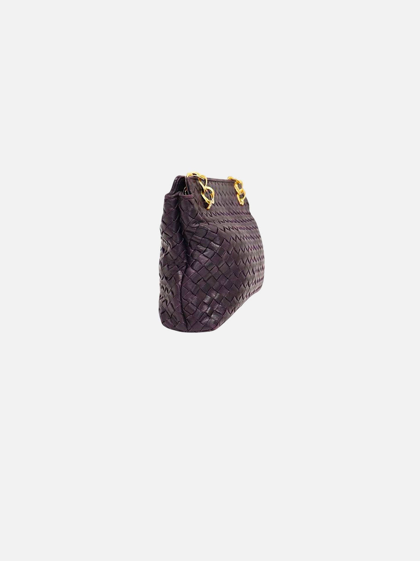 Bottega Veneta 2000s Intercciato Leather Chain Bag