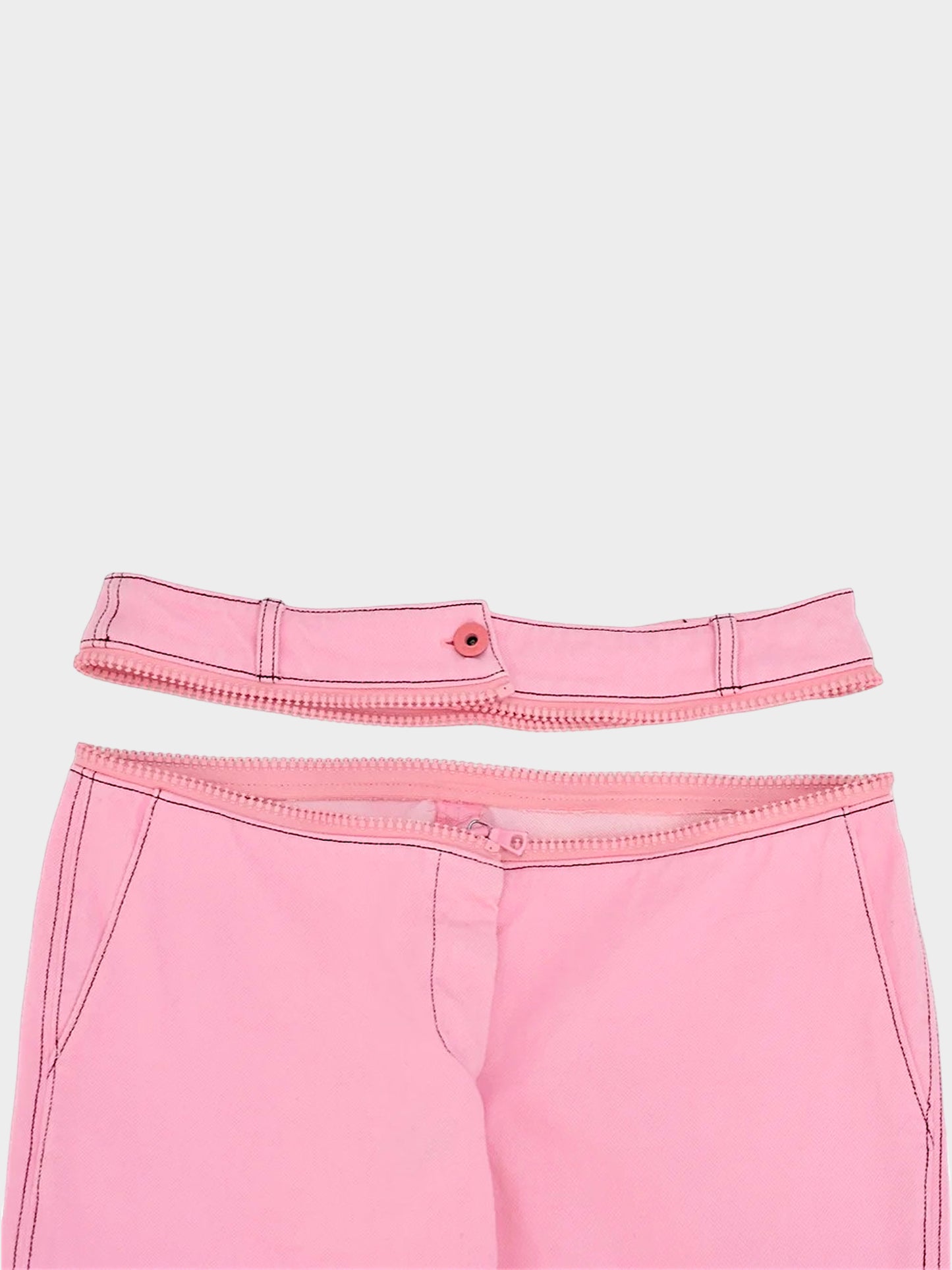 Miu Miu SS 2000 Pink Zip Waist Pants