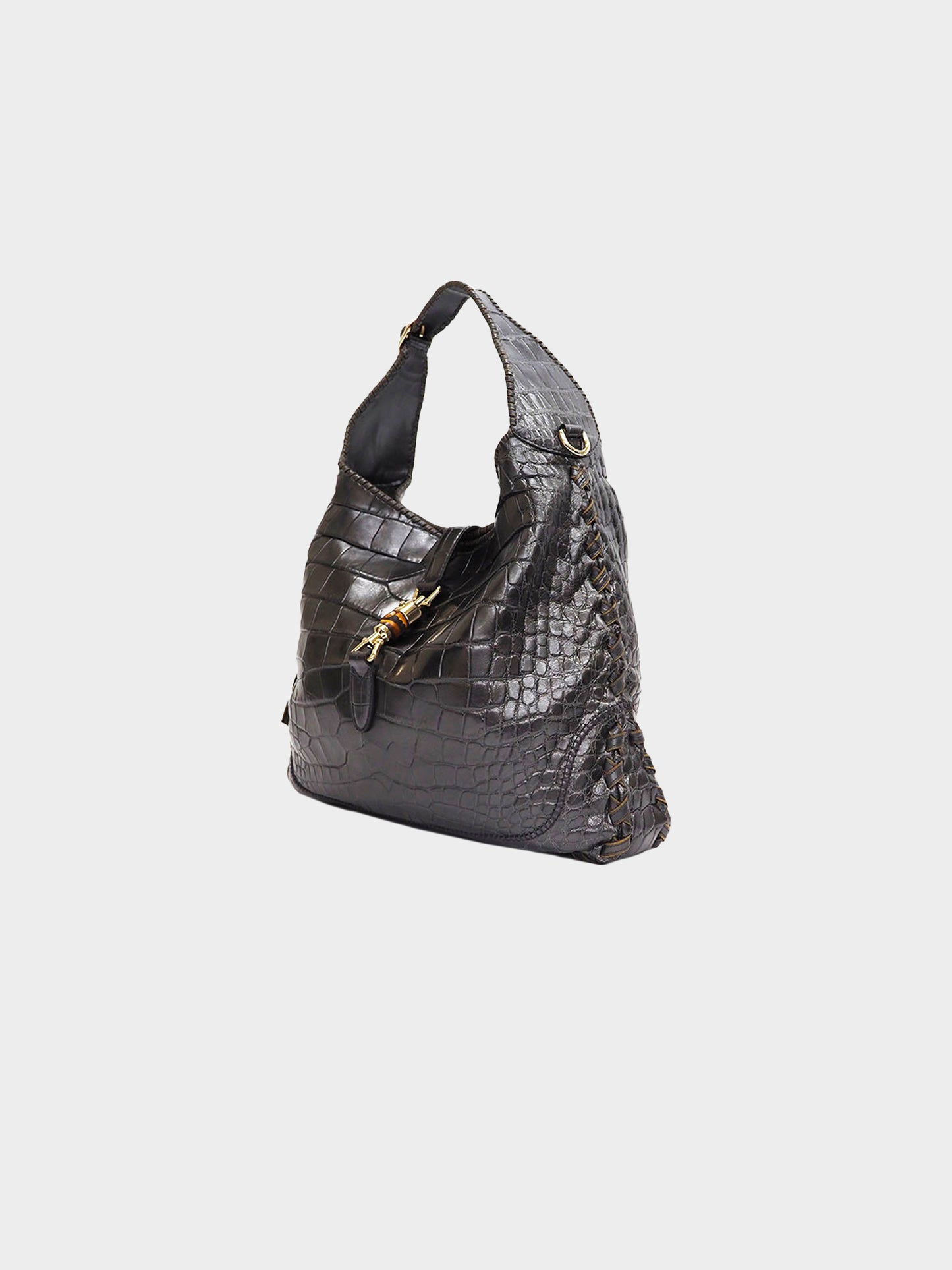Gucci 2011 1921 Collection Black Crocodile Leather Bag