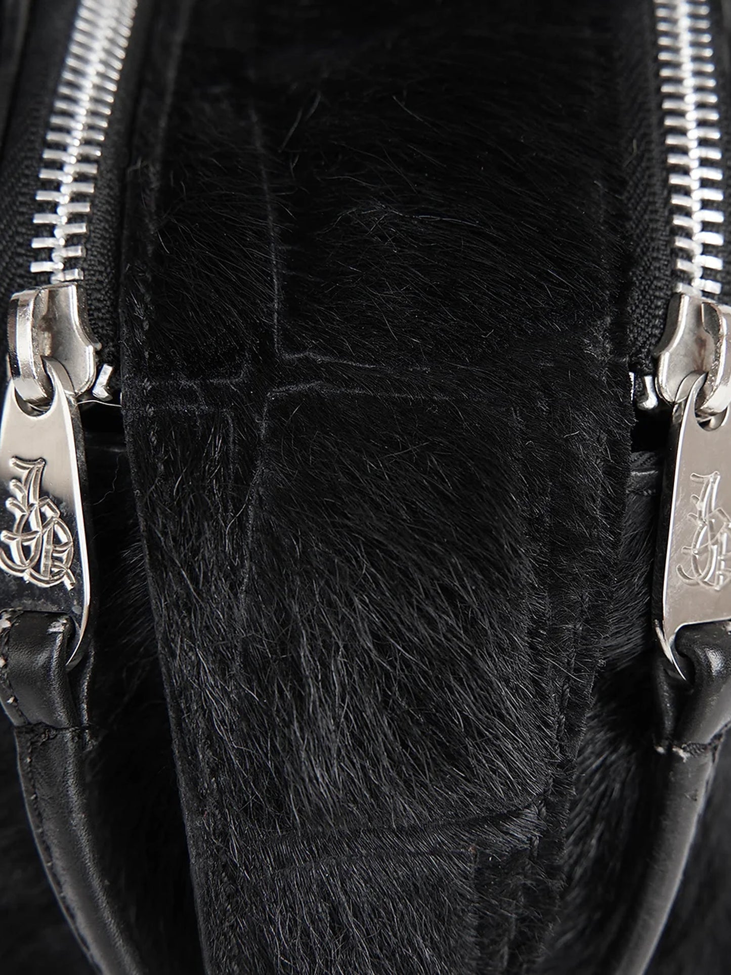 John Galliano 2000s Black Panelled Fur Bag