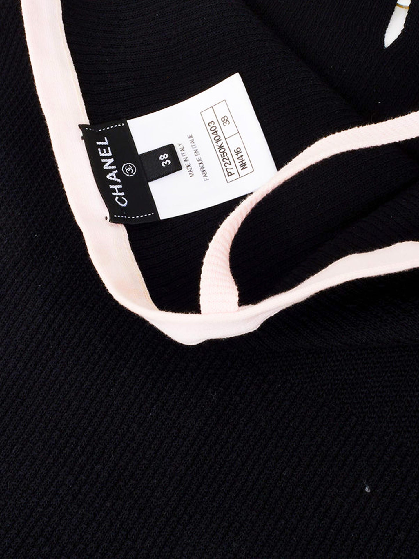 Chanel 2024 Black Ribbed Knot Tank Top