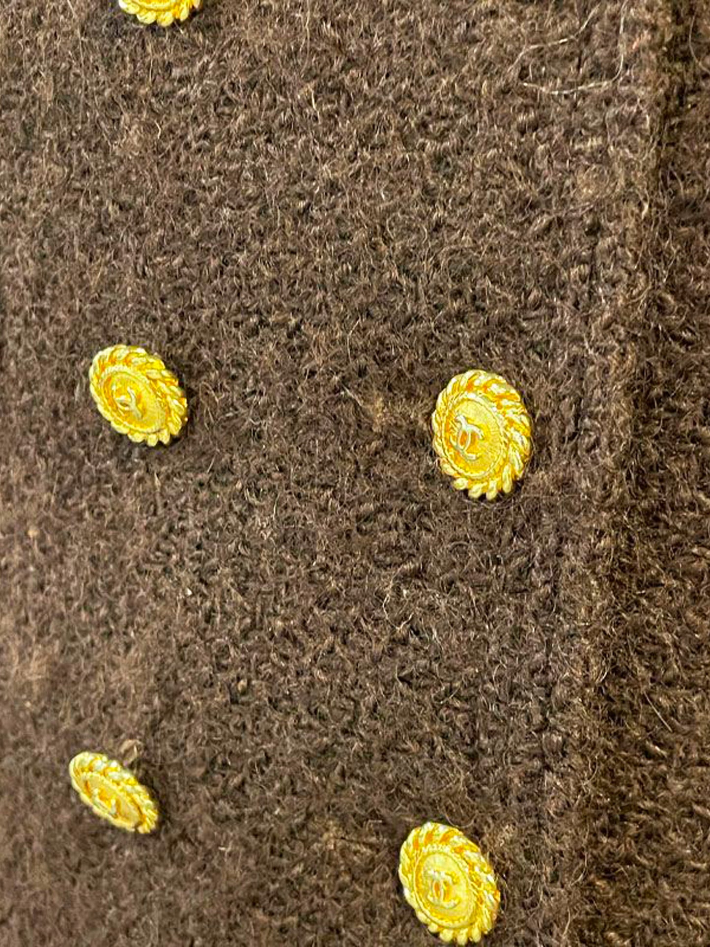 Chanel 1980s Brown Wool Double Breasted Jacket