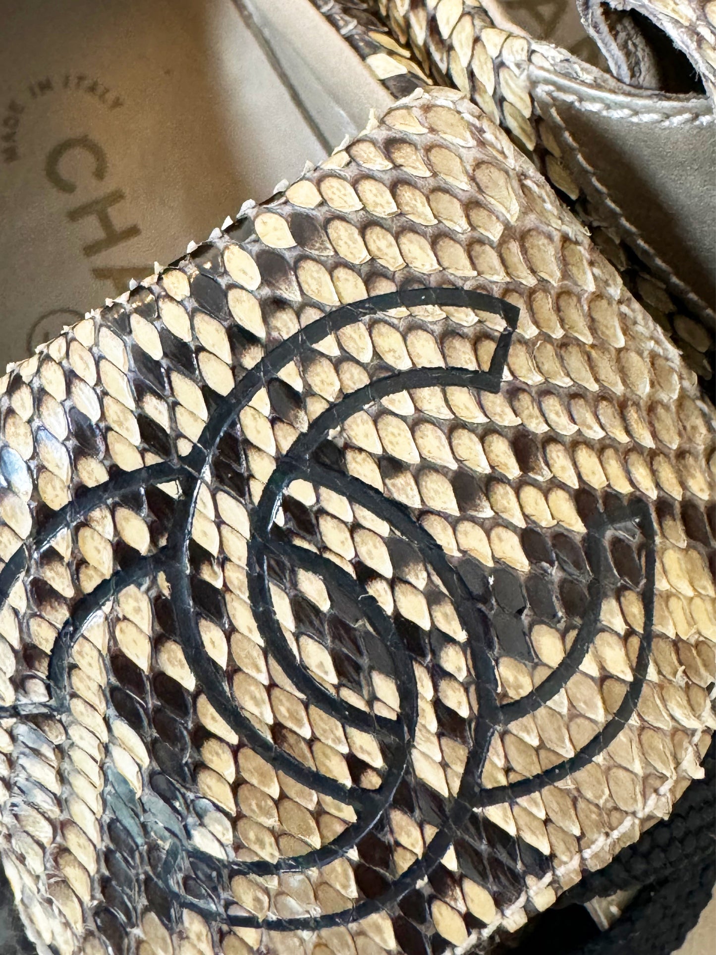 Chanel 2010s Python Leather CC Sneakers