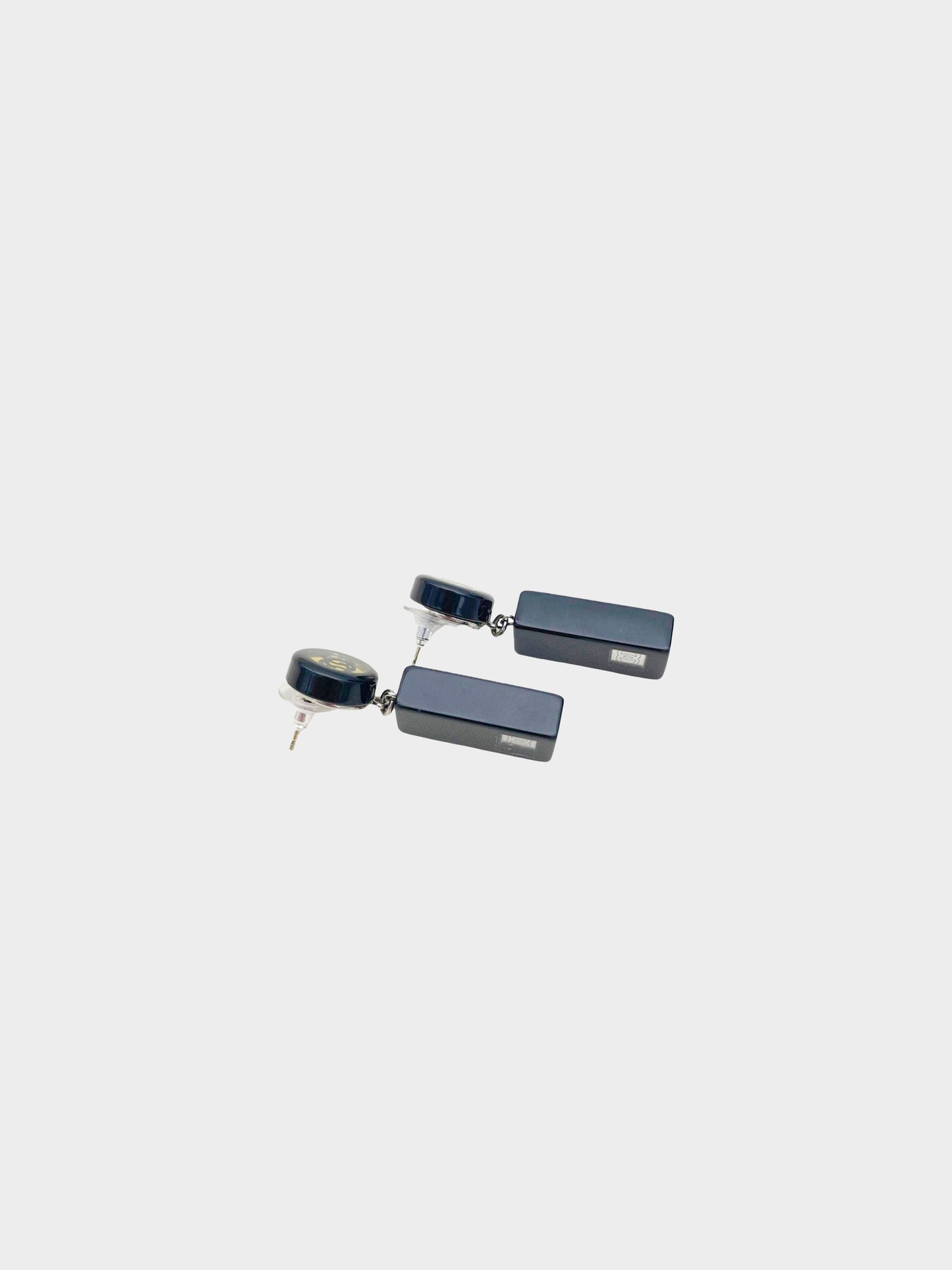 Chanel 2000s Mirror-effect CC Drop Earrings