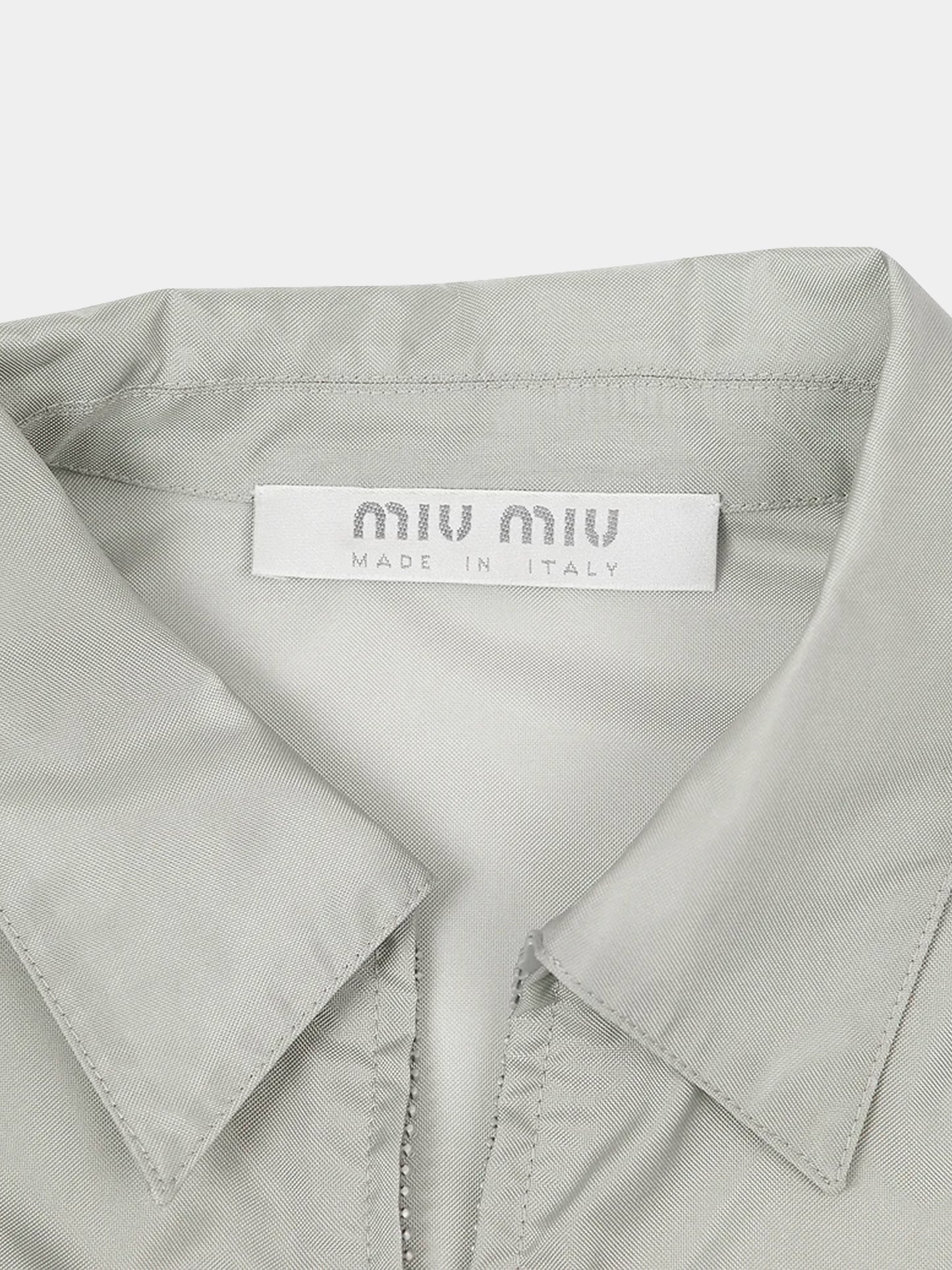 Miu Miu SS 1999 Runway Light Grey Nylon Jacket