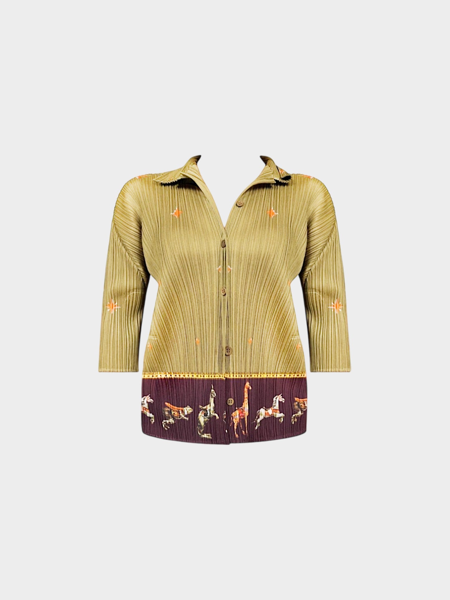 Issey Miyake Pleats Please 2000s Printed Top and Dress Set