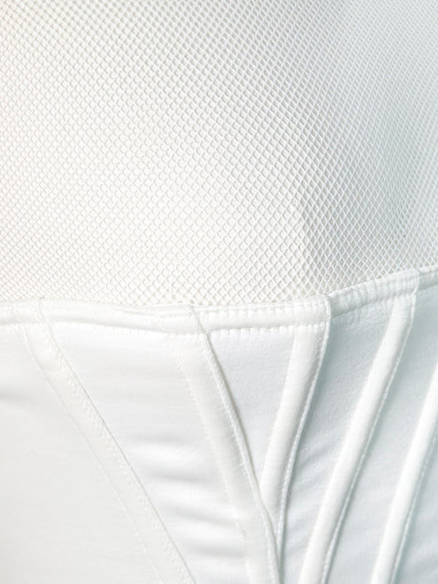 Chantal Thomass 2000s White Mesh and Satin Corset