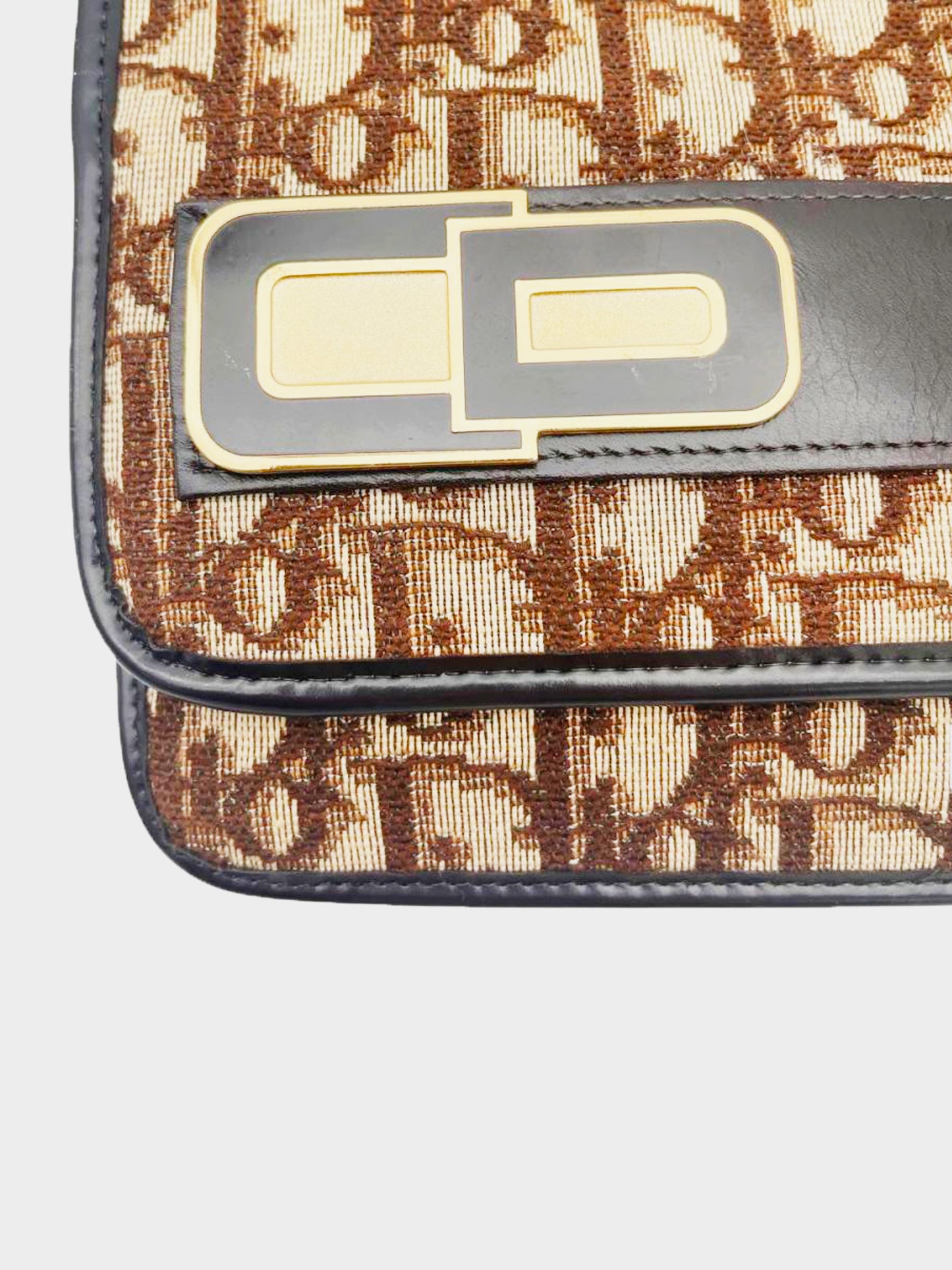 Christian Dior 1970s Oblique Canvas Clutch