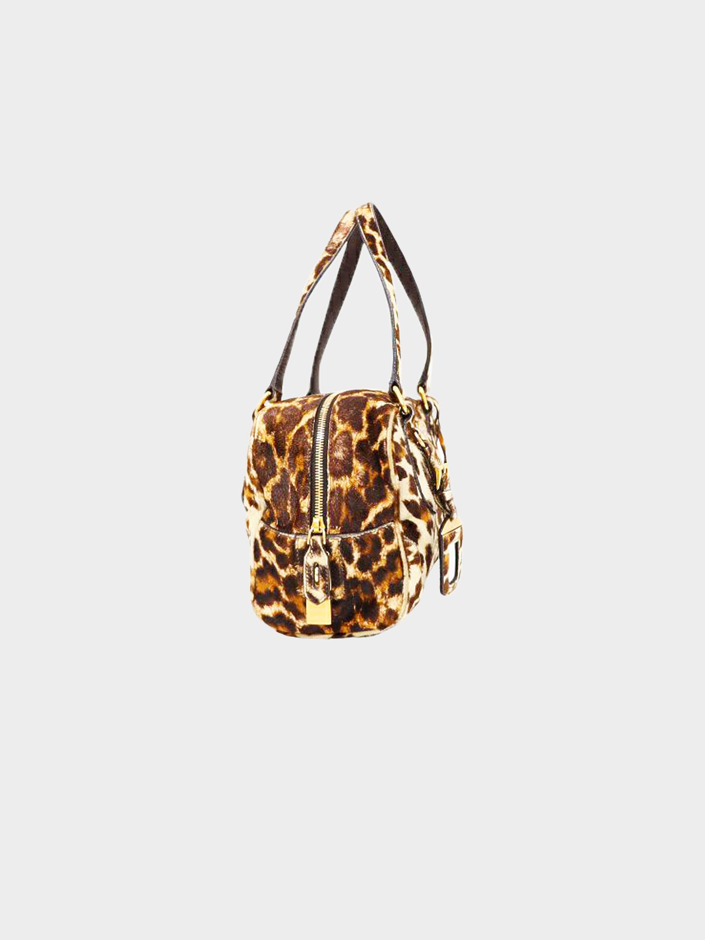 Prada 2010s Calf Hair Leopard Cavallino Handbag