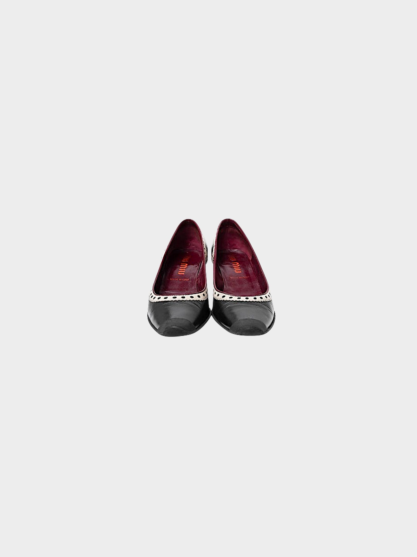 Miu Miu SS 2000 Black Leather Brogue Mules