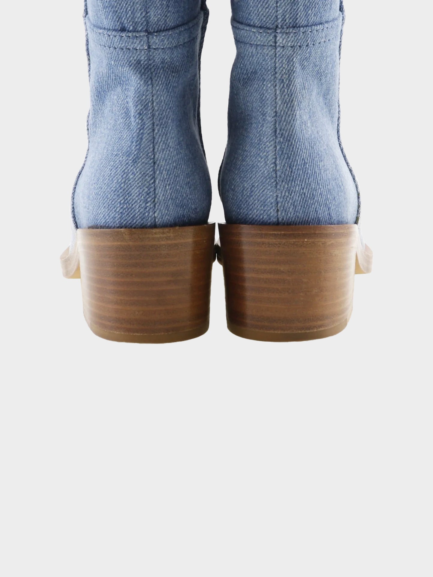 Chanel PF 2014 Runway Two-tone Denim Boots